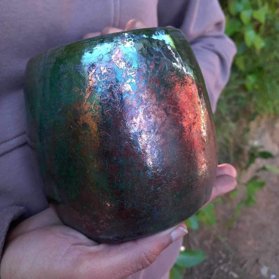 An example of glaze results from raku.