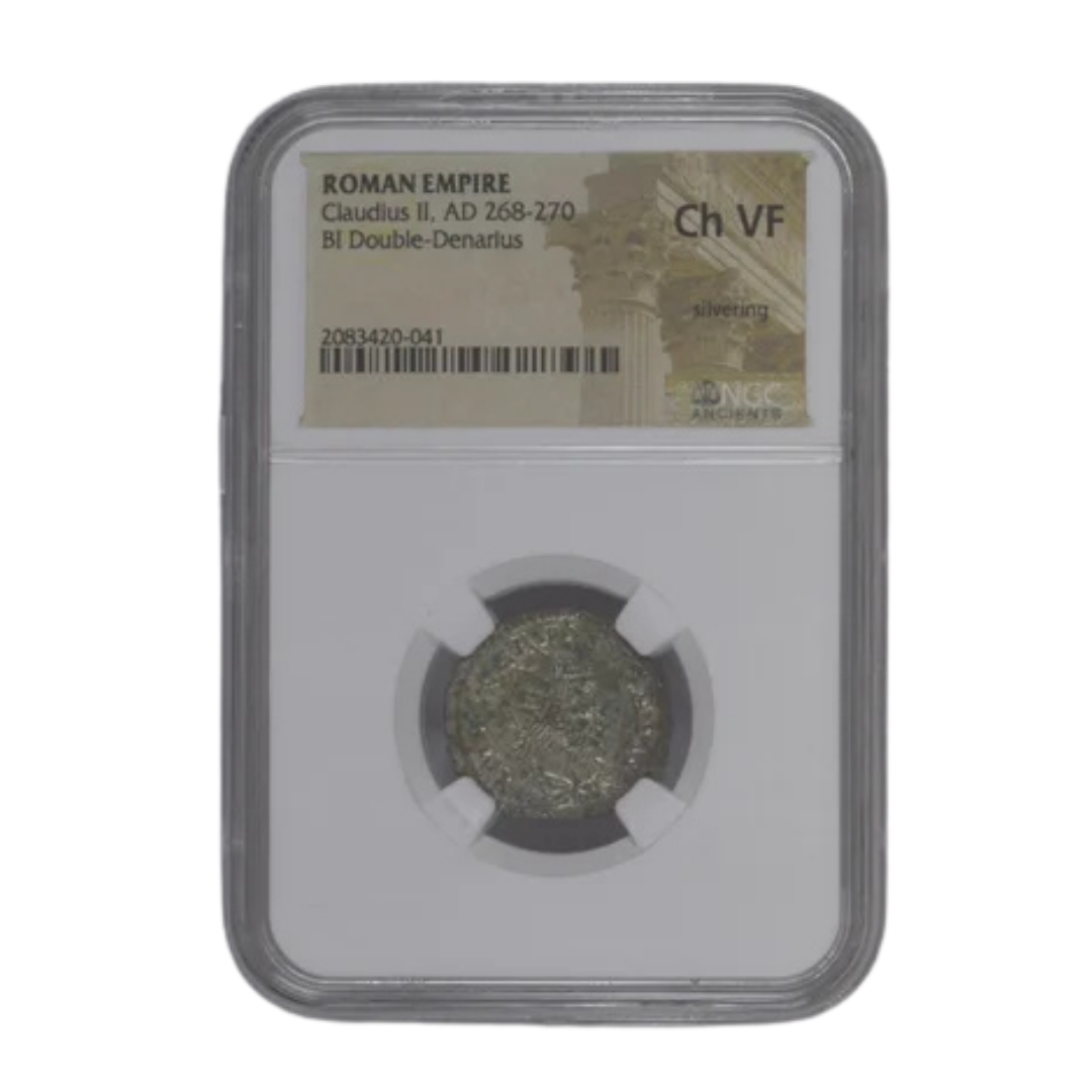 Claudius II “Gothicus” BI Double-Denarius — Silvered Crisis Coin of Rome’s Survival (AD 268–270)