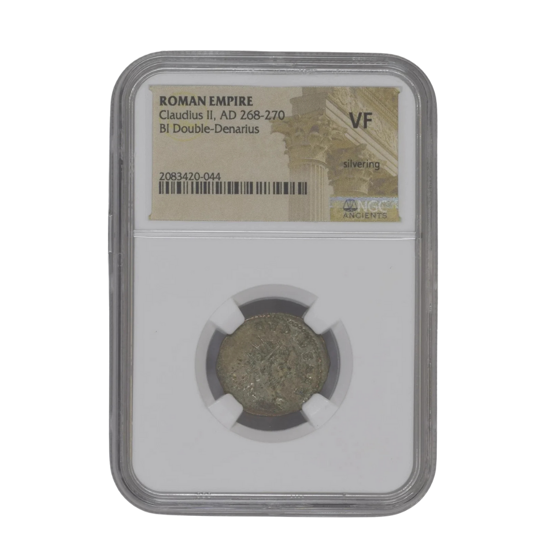 Claudius II “Gothicus” Double-Denarius — Silvered War Coin of Rome’s Darkest Hour (AD 268–270)
