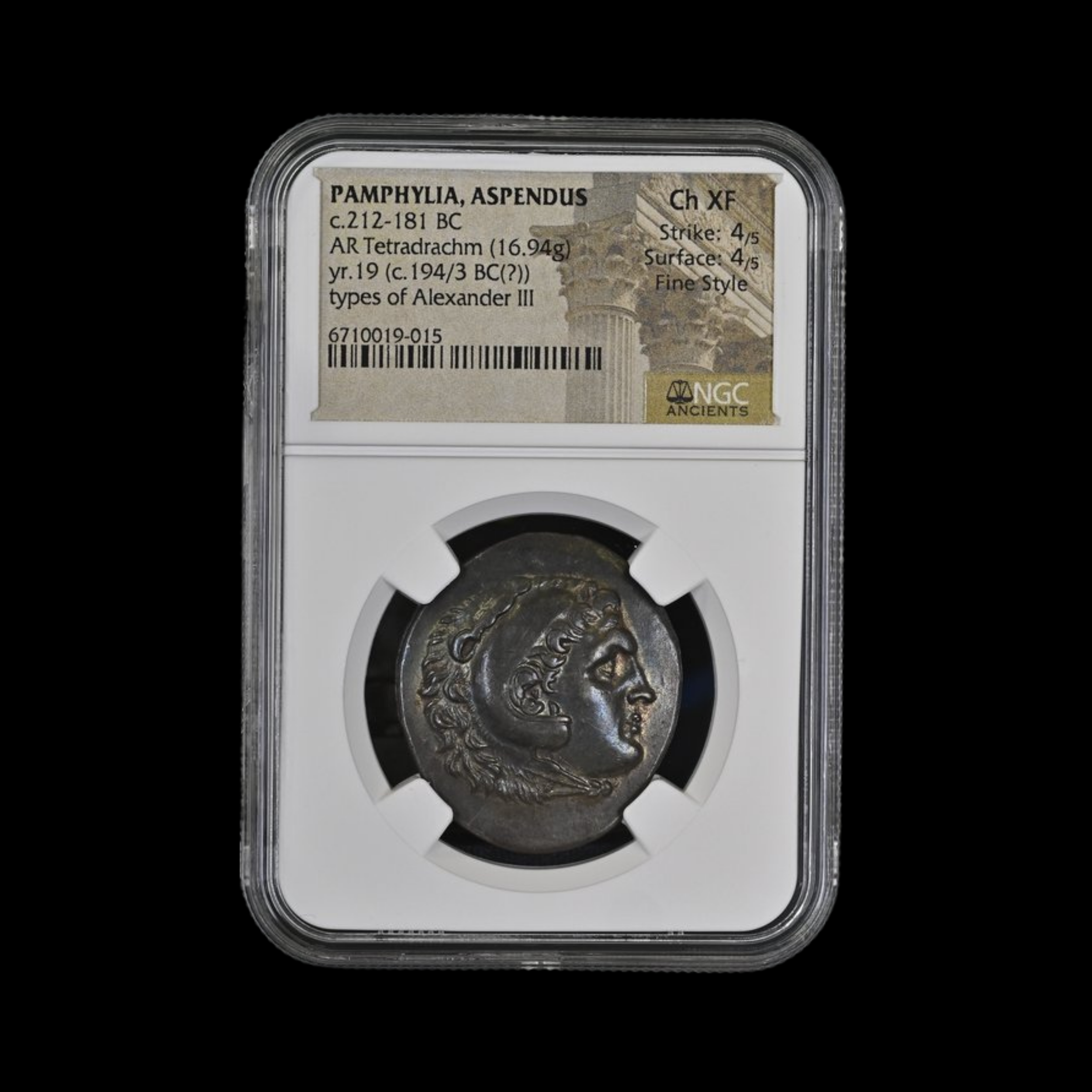 PAMPHYLIA, ASPENDUS AR Tetradrachm types of Alexander III yr.19 (c.194_3 BC(_)).png