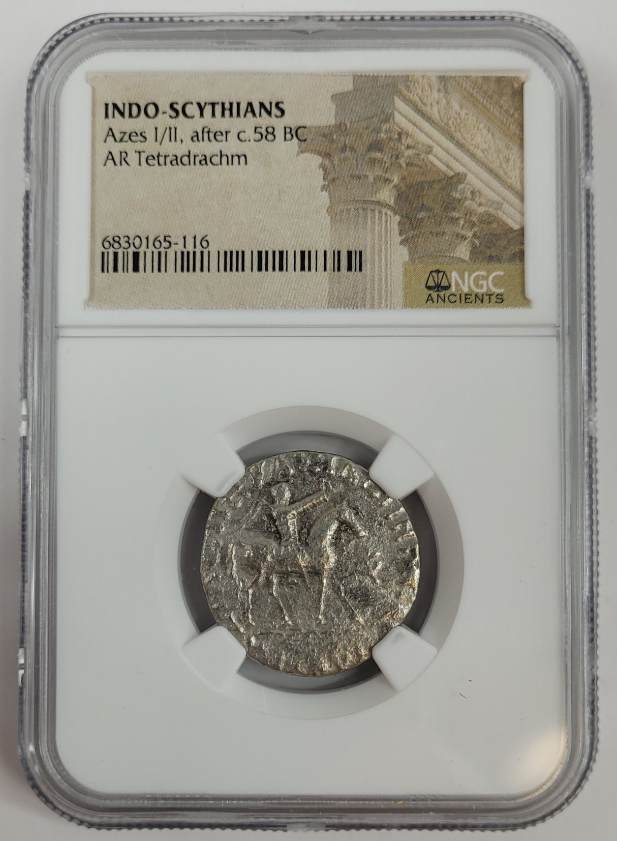Indo-Scythian Silver Coin of King Azes II (about 2,020-2,060 years ago)