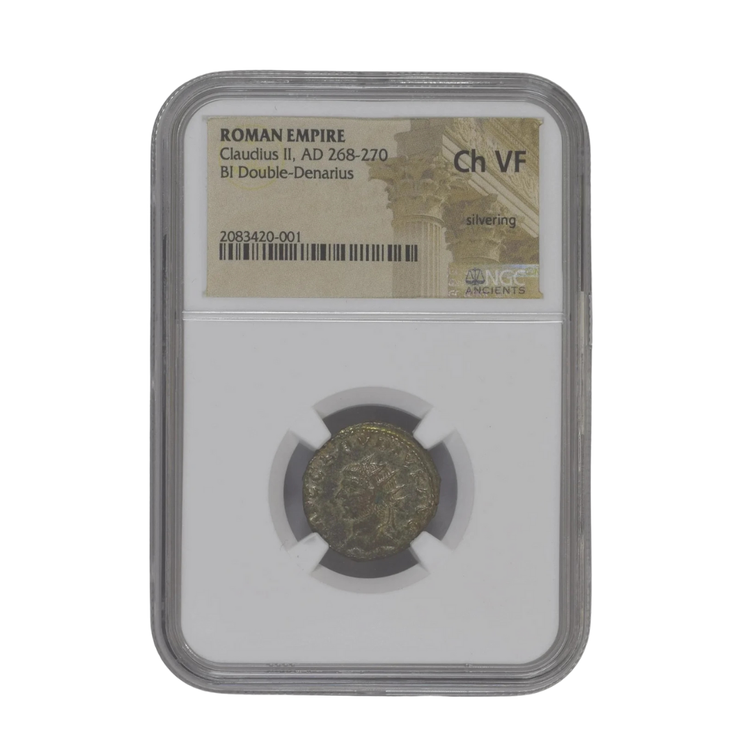 Claudius II “Gothicus” Double-Denarius — Silvered War Coin of Rome’s Survival (AD 268–270)