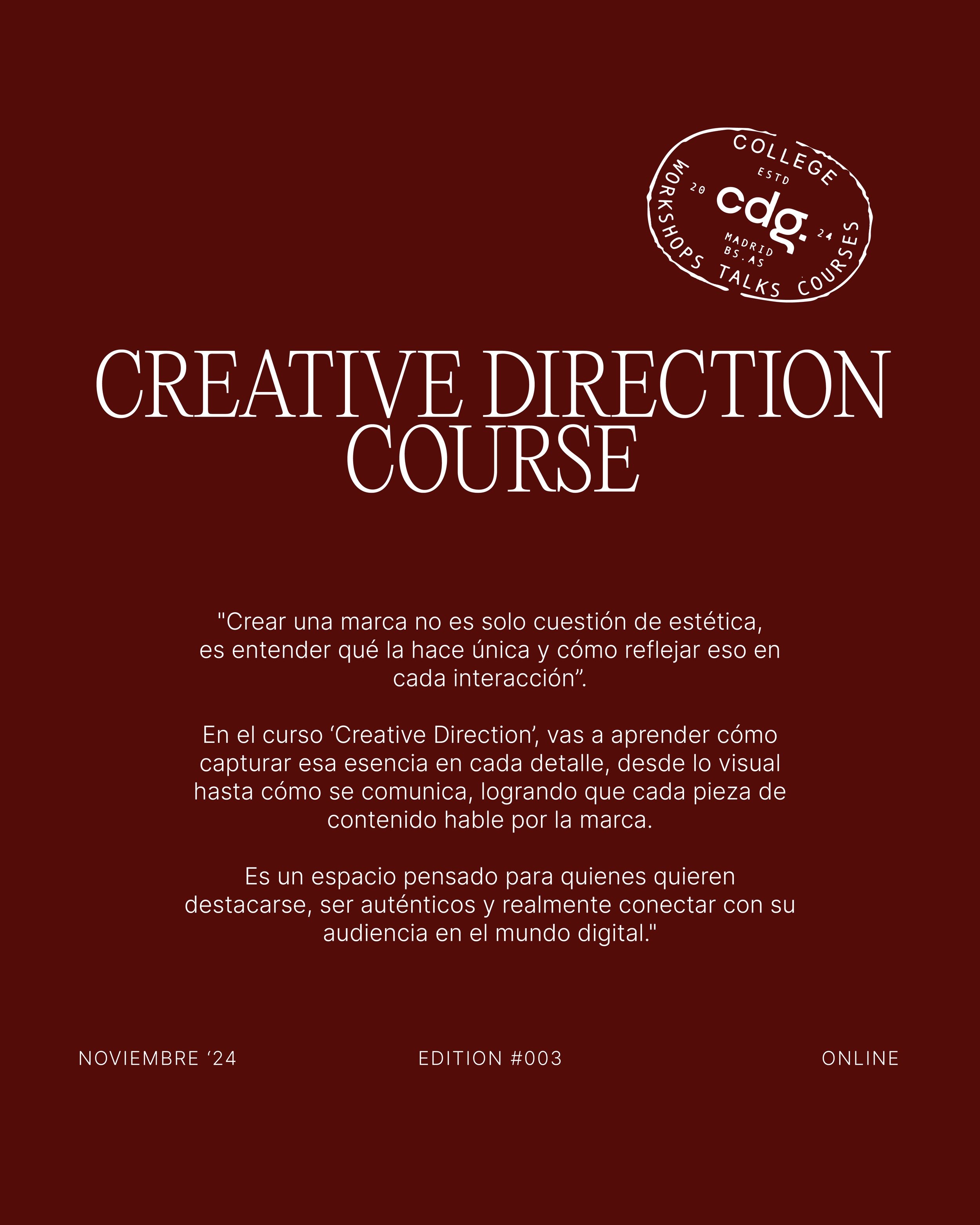 Creative Direction Course | vol. 003