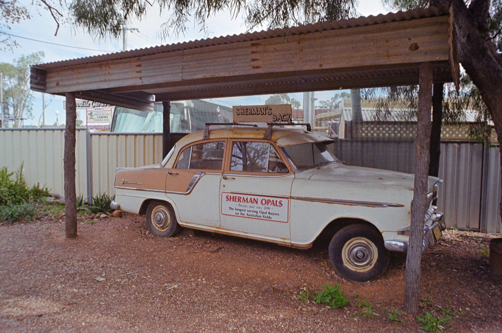 Sherman Opals car in Lightning Ridge.