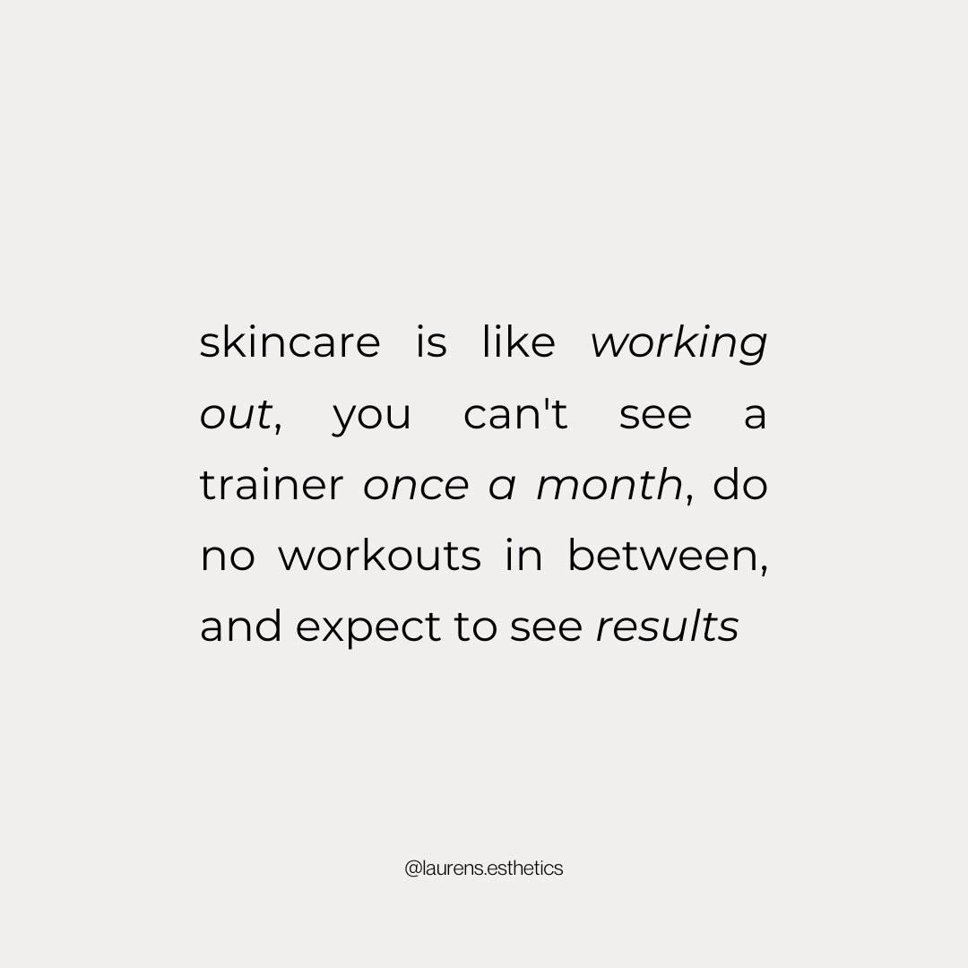 This is why I only do virtual consultations now. You get your results from what you do consistently at home.​​​​​​​​​
Don't get me wrong, facials are amazing and they do yield stunning results, but for someone with an acne or pigment condition there'