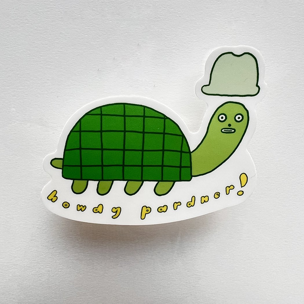 howdy pardner turtle sticker
