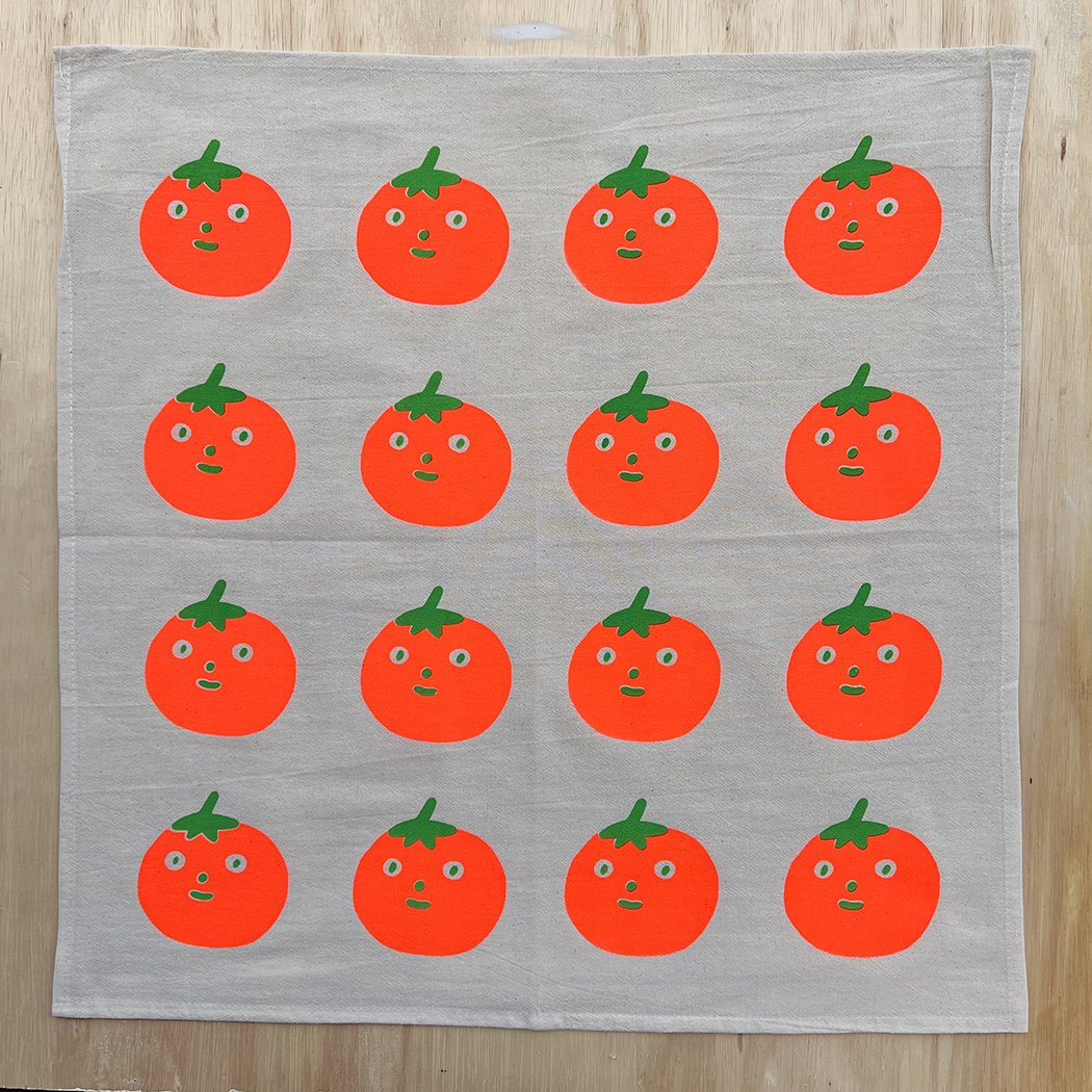 Happy tomato tea towel