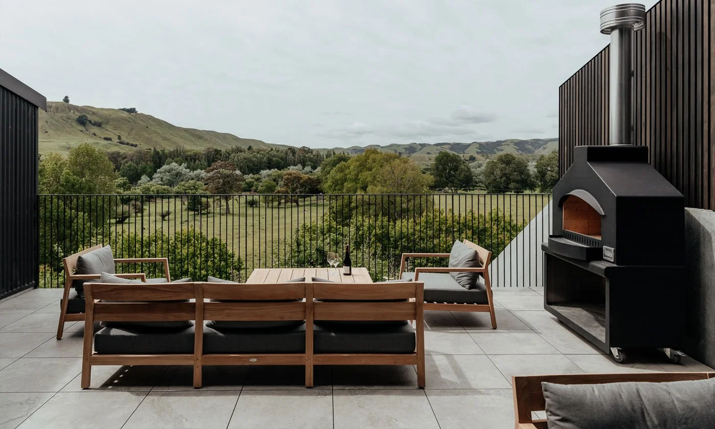 The Runholder Martinborough outdoor terrace tasting room view