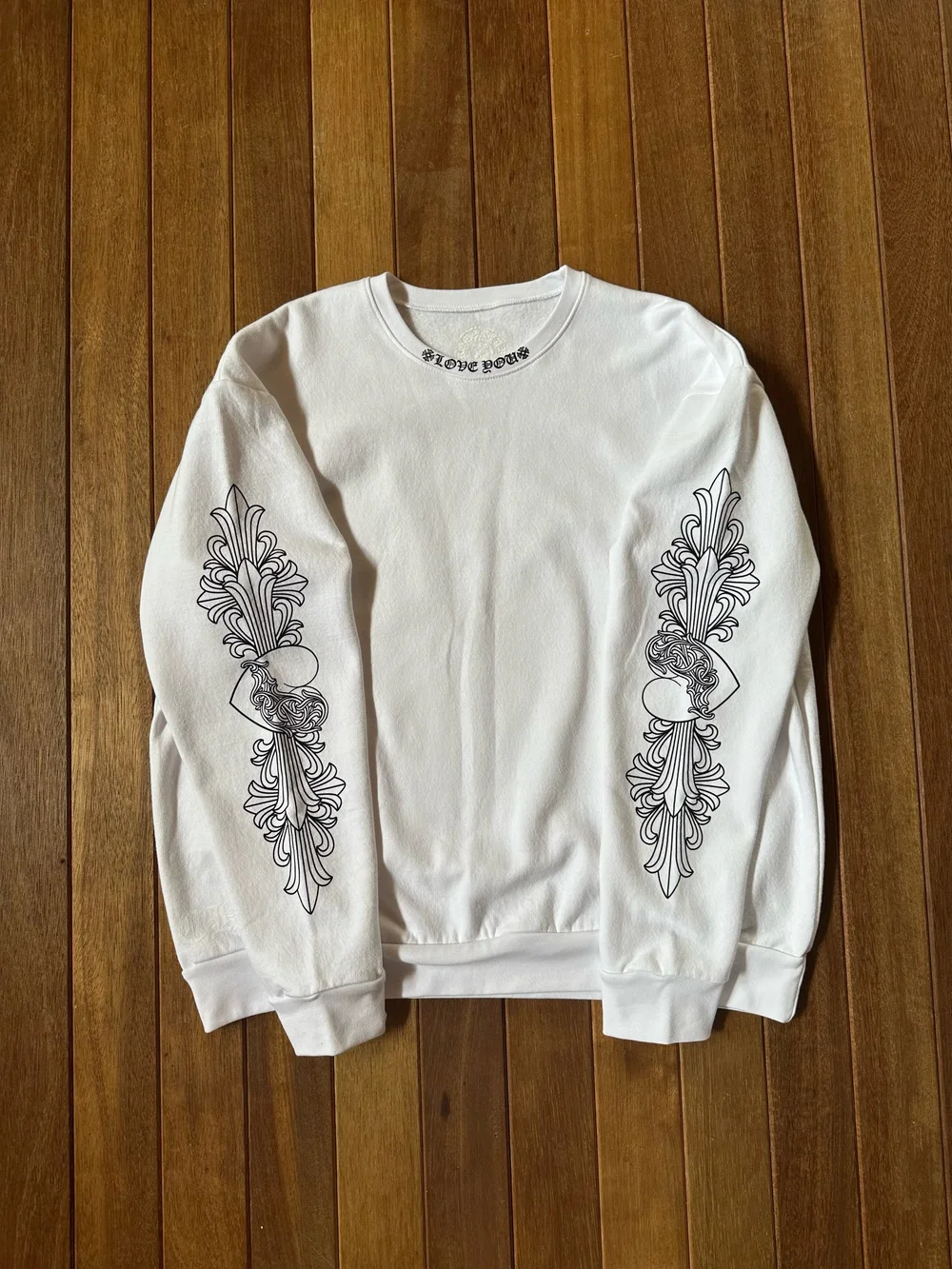 Chrome Hearts Love You Floral Heart Crew Sweatshirt (L) — MichaelSuns