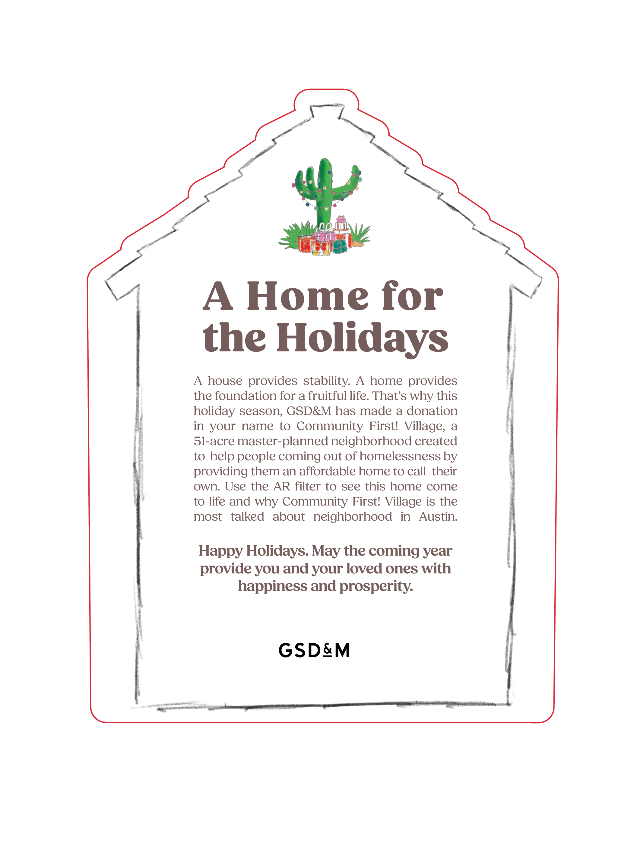 Holiday Card Sent to GSD&M Clients