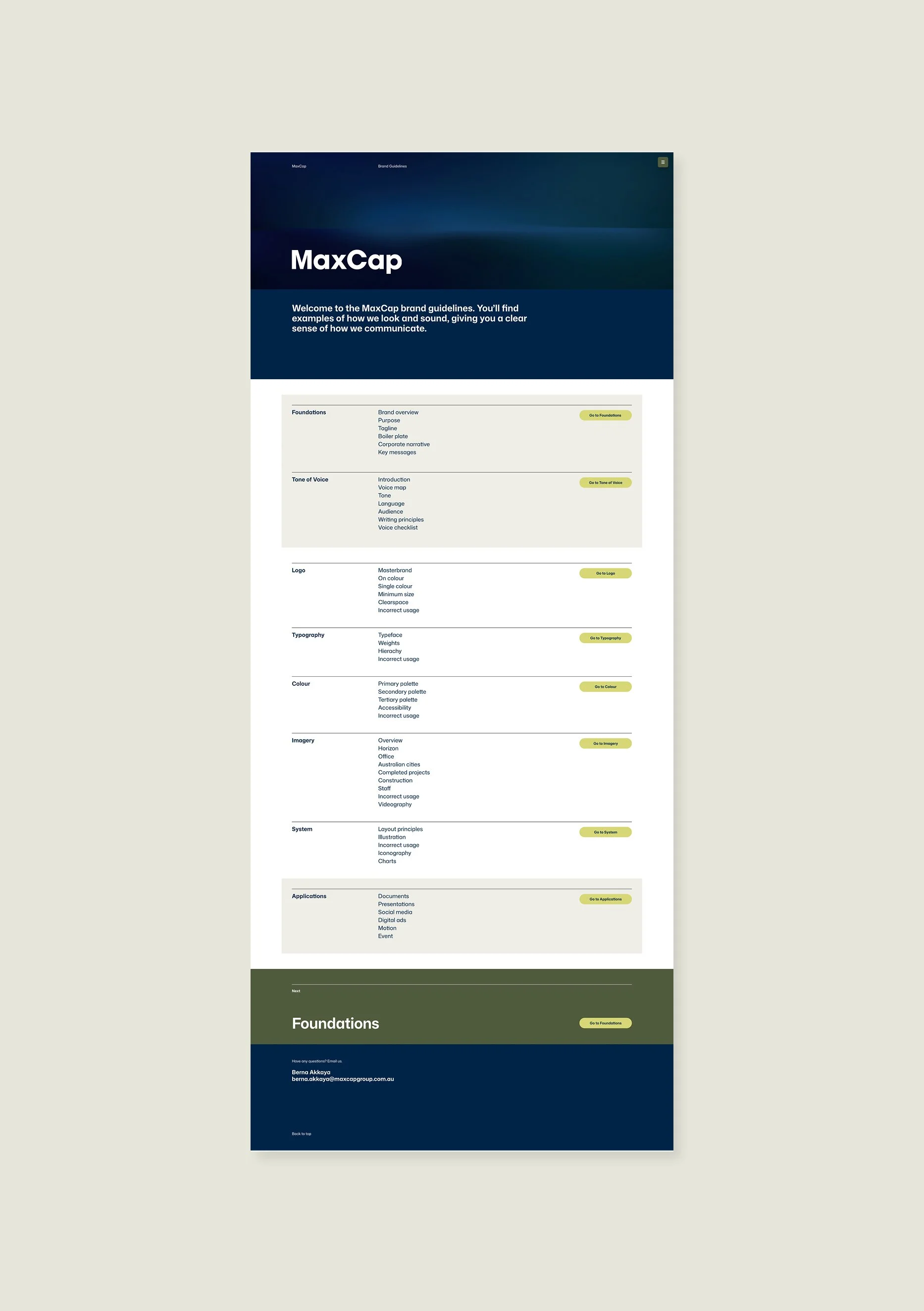 Screenshot of brand guidelines