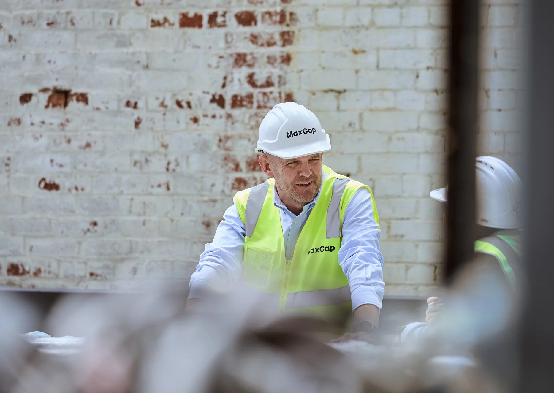 Man and woman on construction site