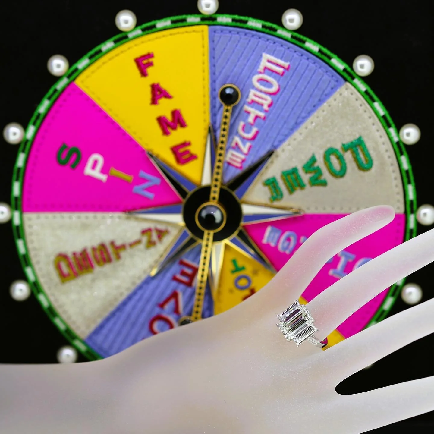 The Wheel Of Fortune says&hellip;.LOVE!❤️💍 

#Jackpot #Fortune #Power #Fame #Destiny #Love #highjewelry #robertguildjewelry #emeraldcutdiamondthreestonering #luxury
#900northmichiganshops