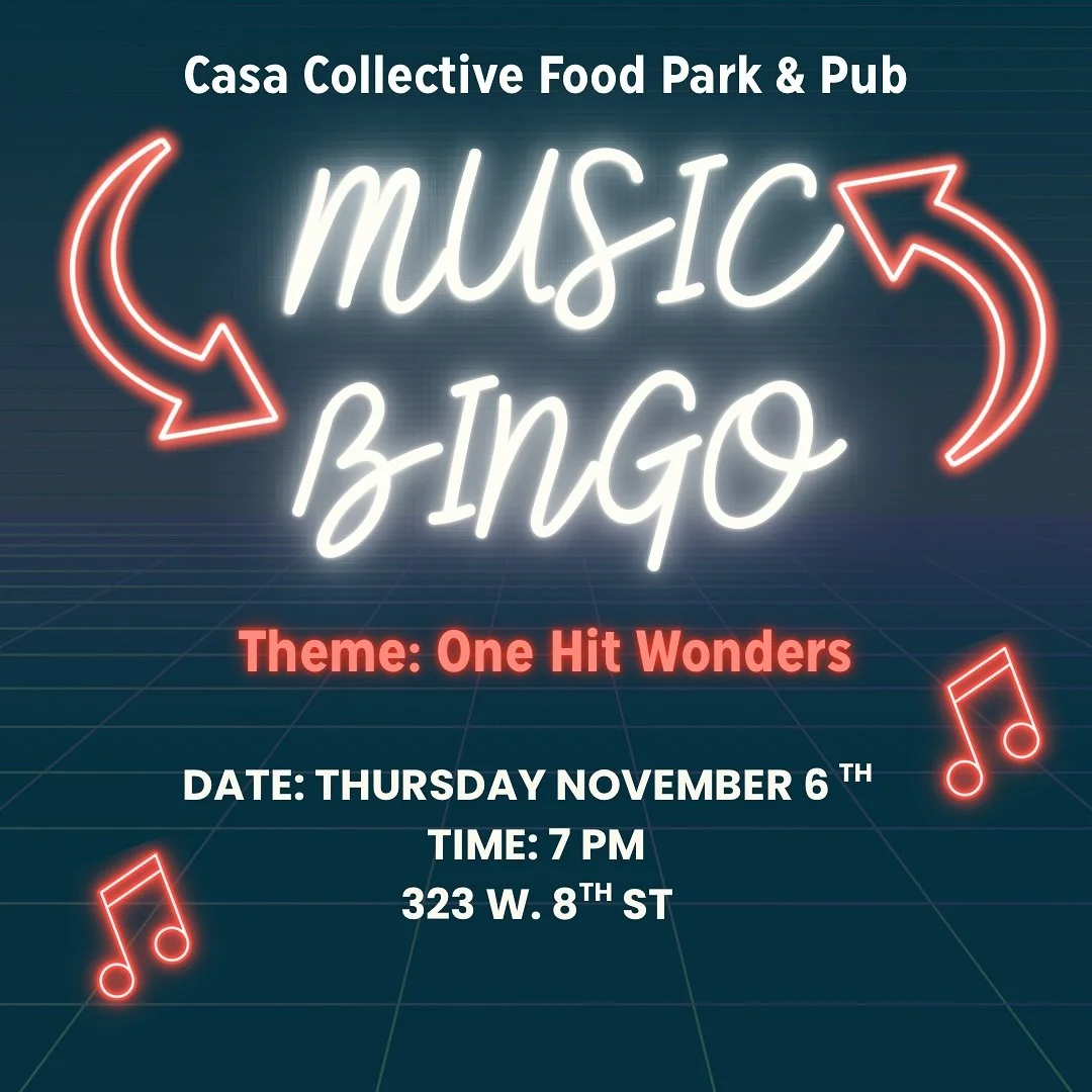 Get ready to prove your useless music knowledge! 🎤
Join us for our First-Ever Music Bingo on November 6th at 7 PM.
The theme is One-Hit Wonders! Can you name that tune before anyone else?
Cost: $0.00! (Just bring yourself and your brain full of m