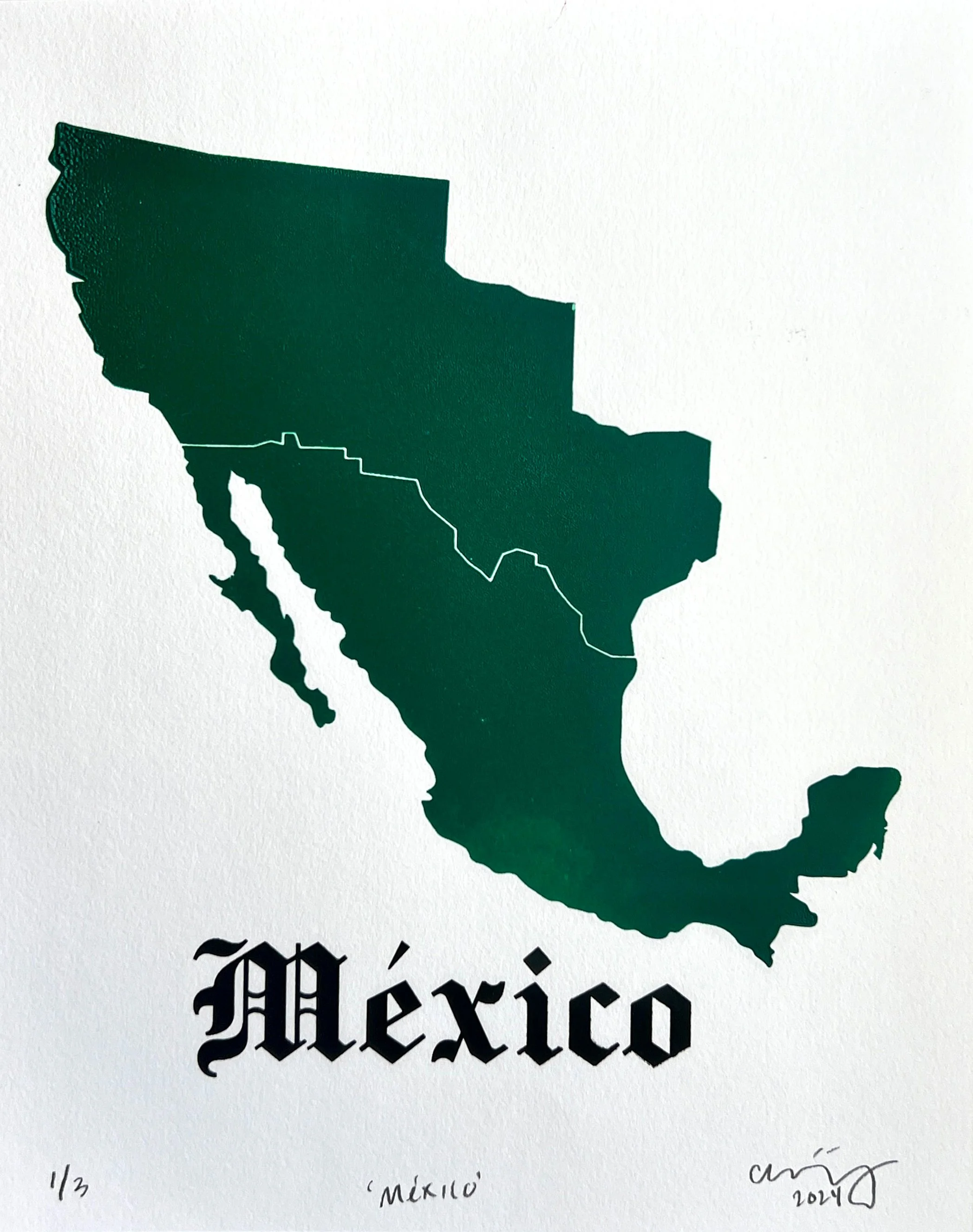 México (Green Edition), Silkscreen, 8x10 inches,  2024 