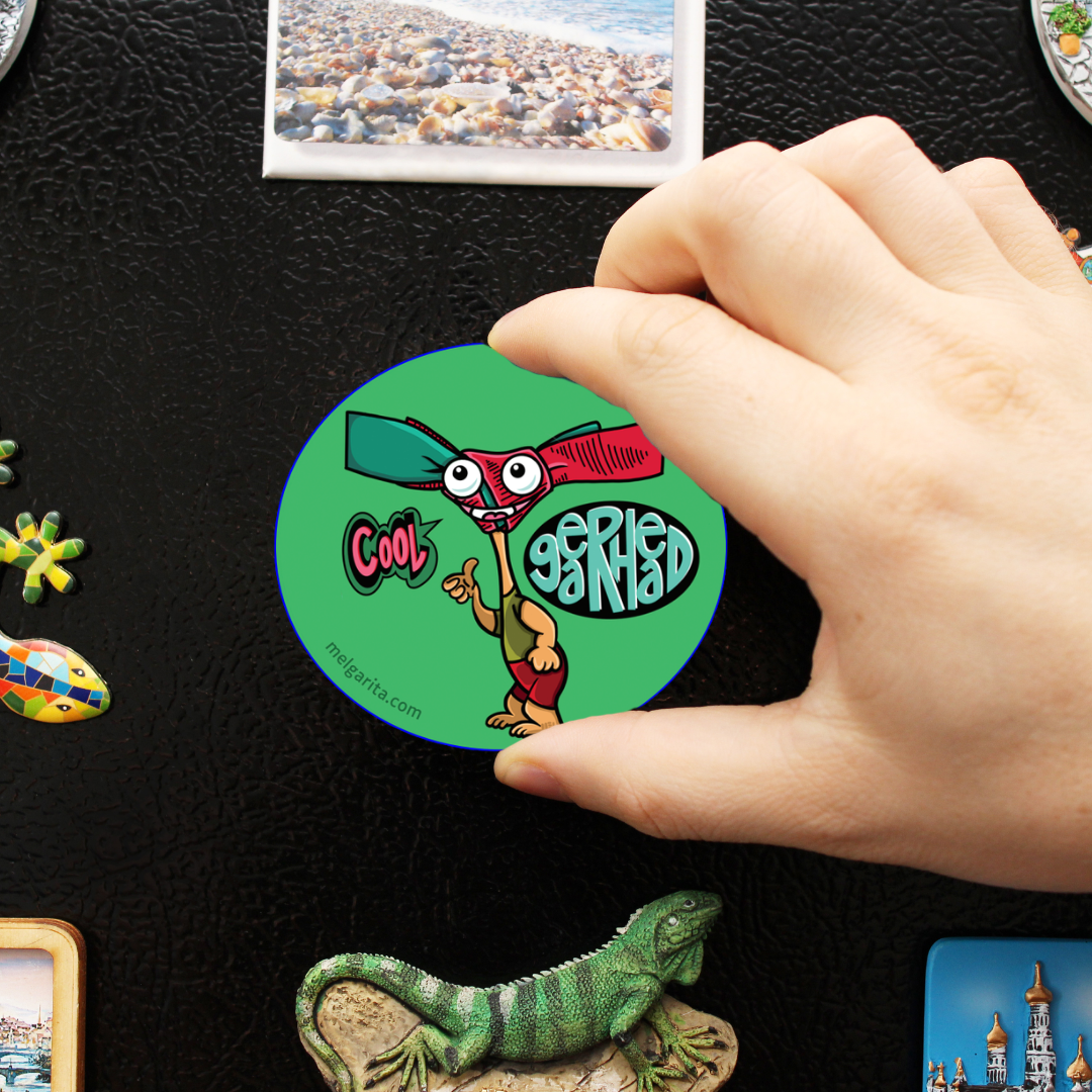 Gearhead magnet on fridge.png
