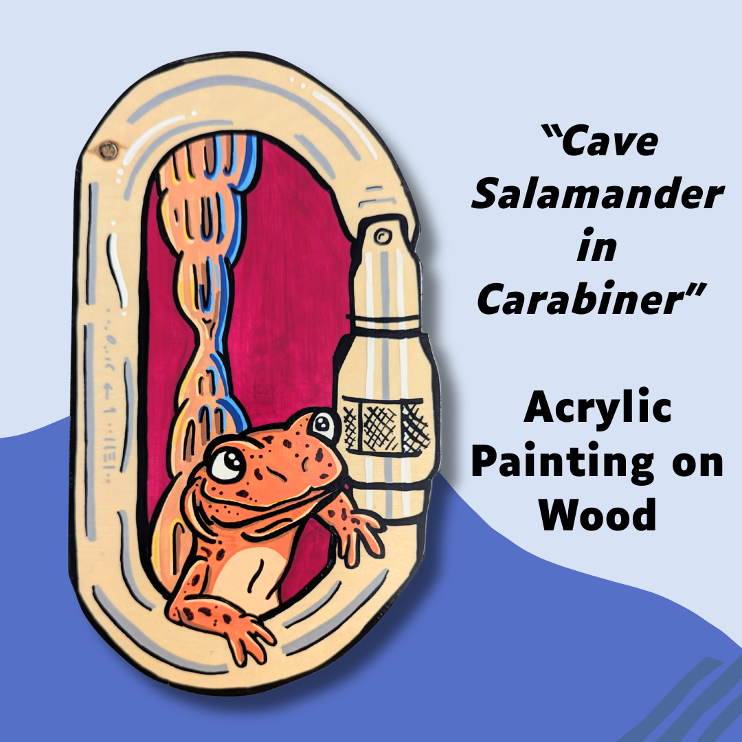 Cave Salamander in Carabiner Painting on woood painting.png