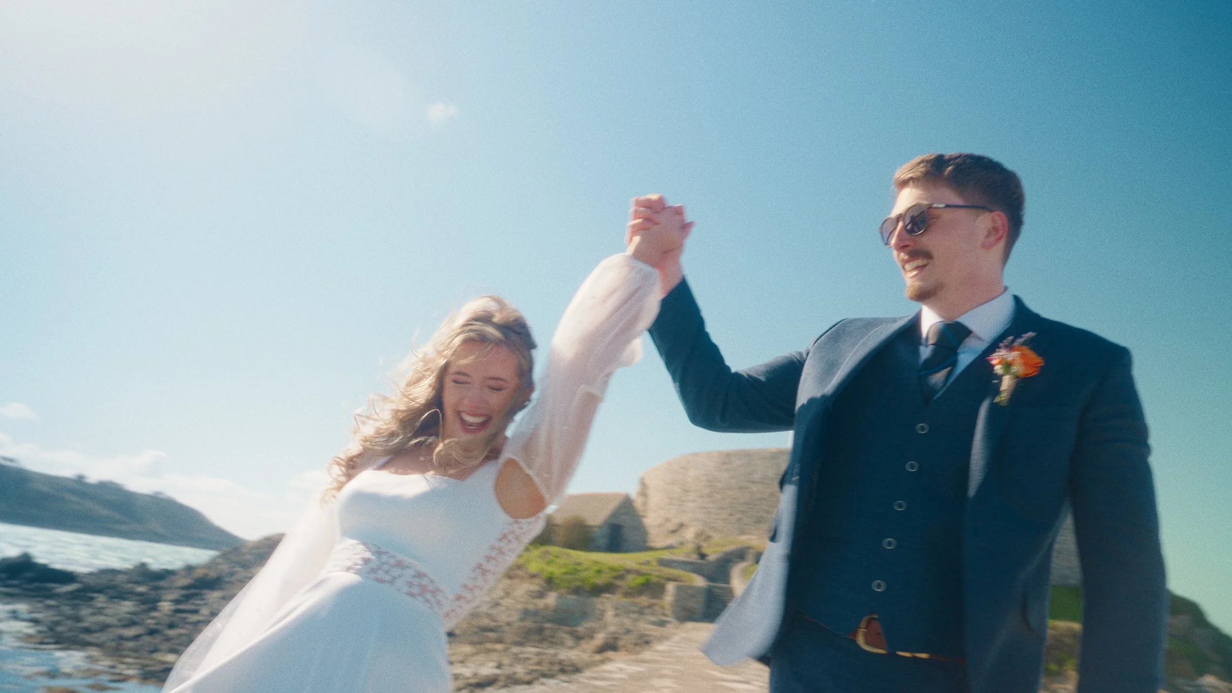 A sunny wedding overlooking the harbour