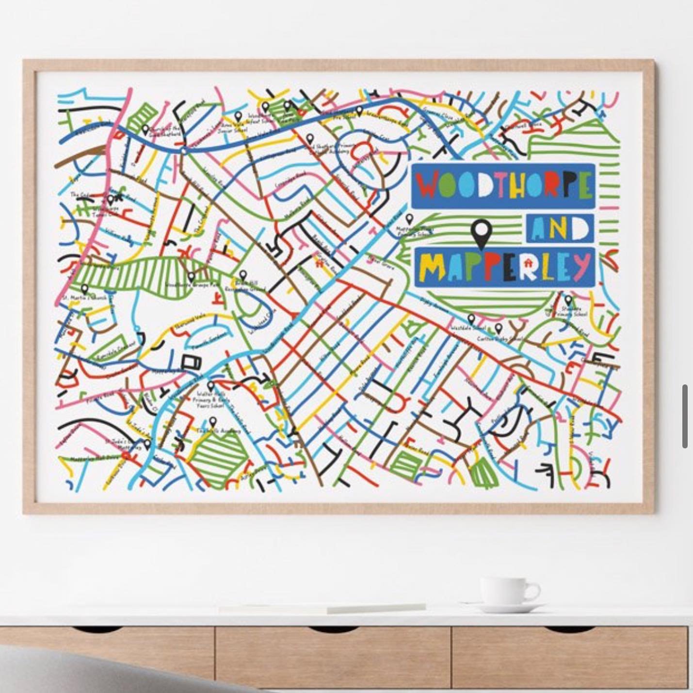 Hello! I&rsquo;ll be up at the cool @thesherwoodmarket tomorrow along with other fantastic makers and foodies. Pop on over and get your orders in for personalised Sherwood map prints, yes, get your house in whatever colour you want. Or take a look th