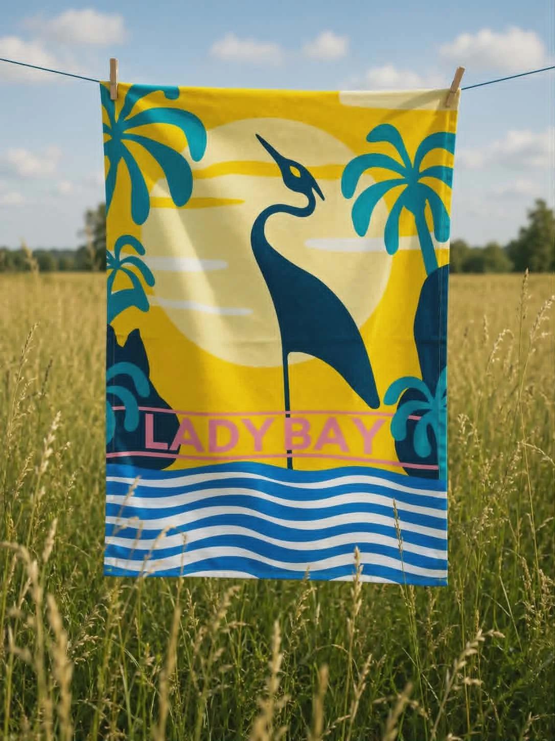 LADY BAY HERON TEA TOWEL