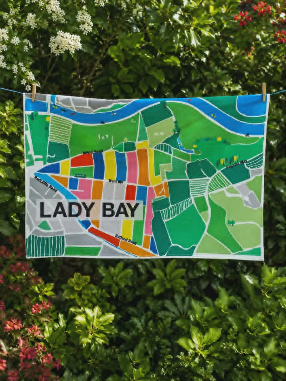 LADY BAY MAP TEA TOWEL