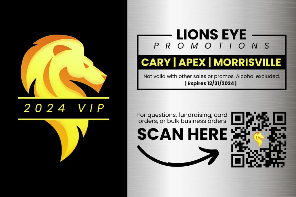 VIP Metal Cary/Apex/Morrisville Card — Lions Eye Promotions