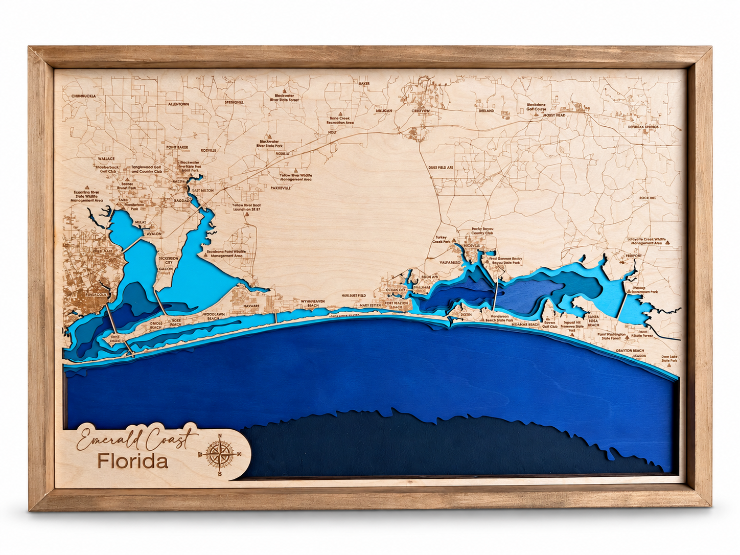 Large Emerald Coast Map