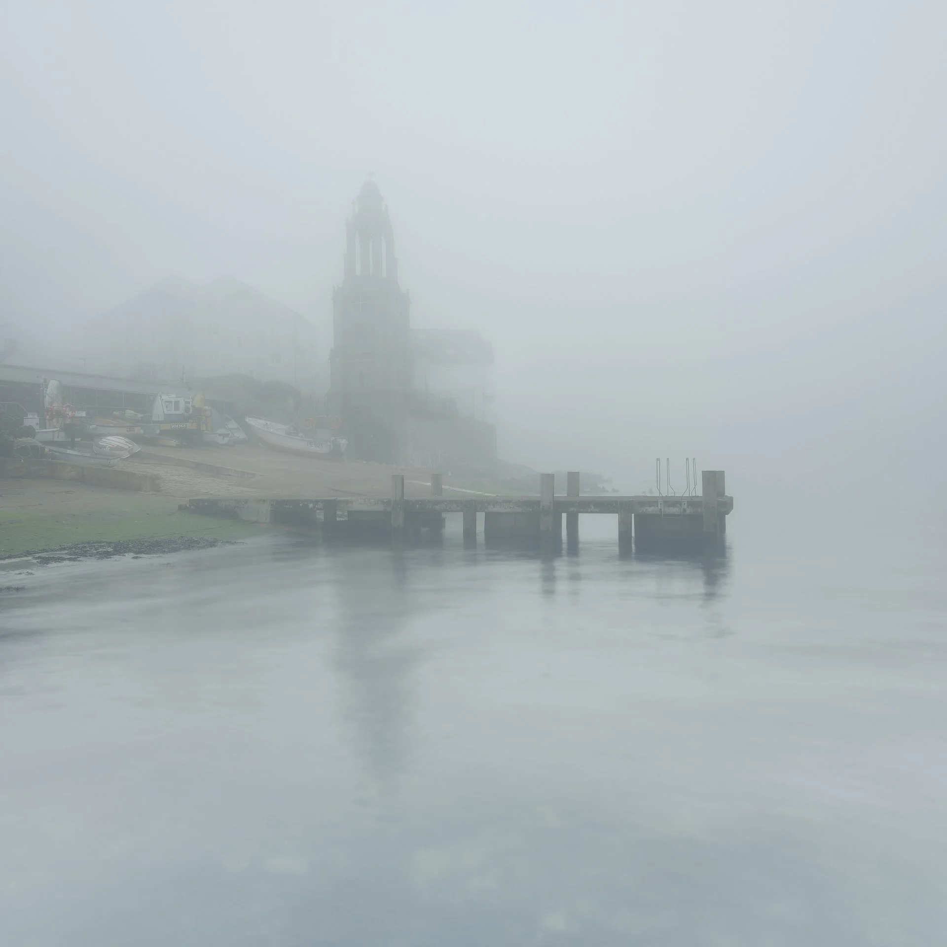 Fog on the Bell Tower. Swanage, Dorset