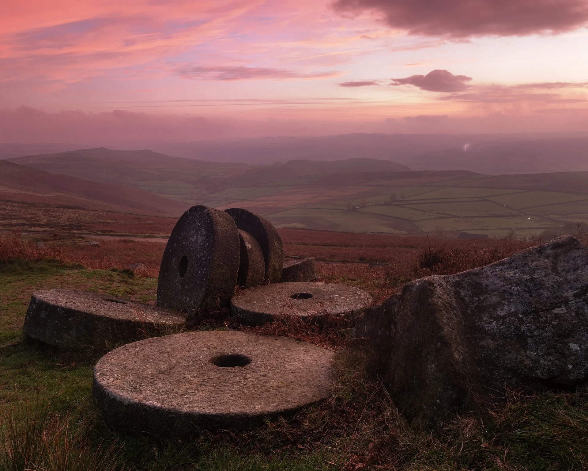 Sunset at Stanage Edge. Peak District
