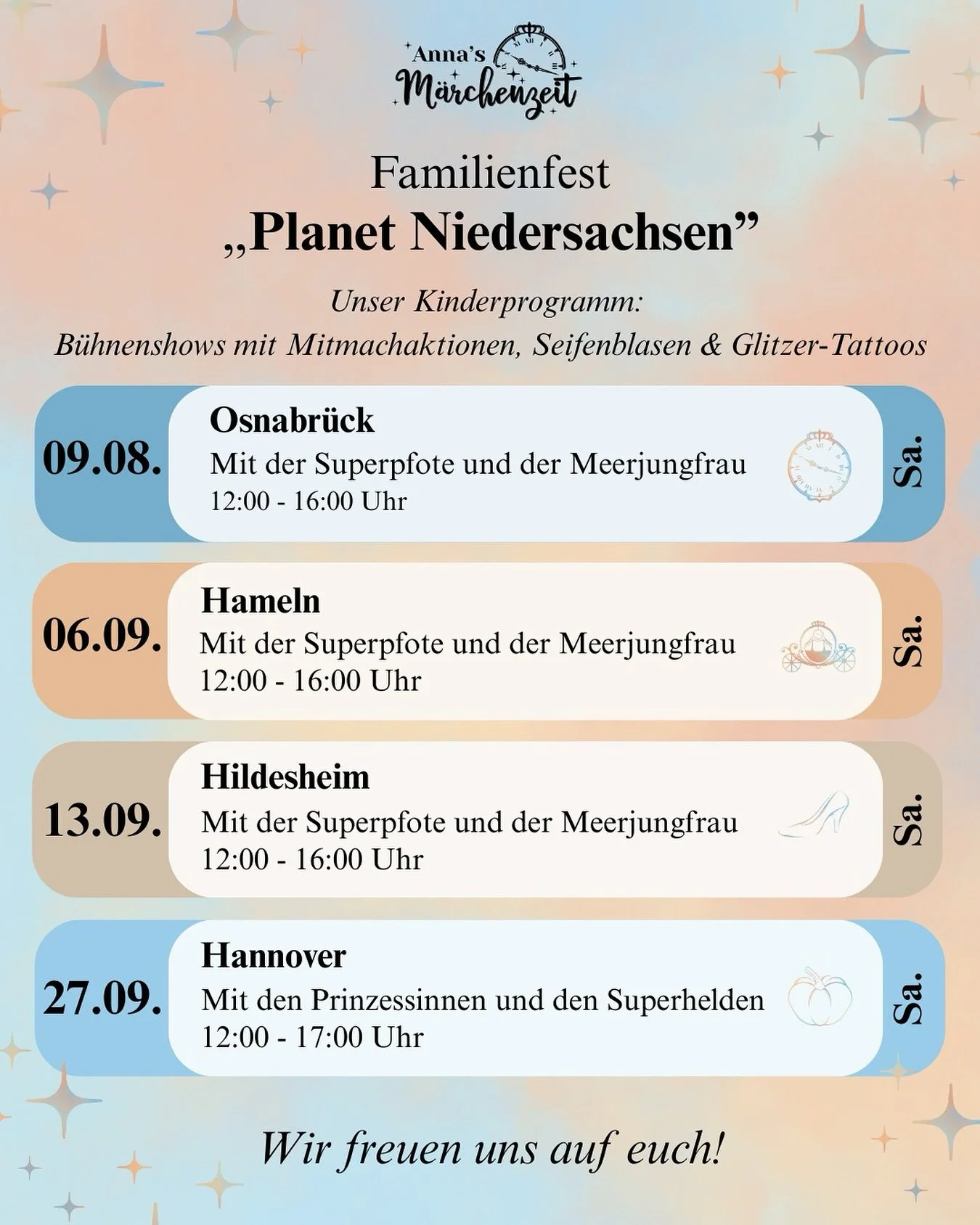 Bei diesem Event k&ouml;nnt ihr unsere Charaktere live erleben und an all den tollen Aktionen mitmachen! 🎉☀️

Mehr Infos erhaltet ihr auf der &ouml;ffentlichen Website der Veranstaltung 😇

Seid ihr dabei? 😍

#vgh #planetniedersachsen #kinderanimat