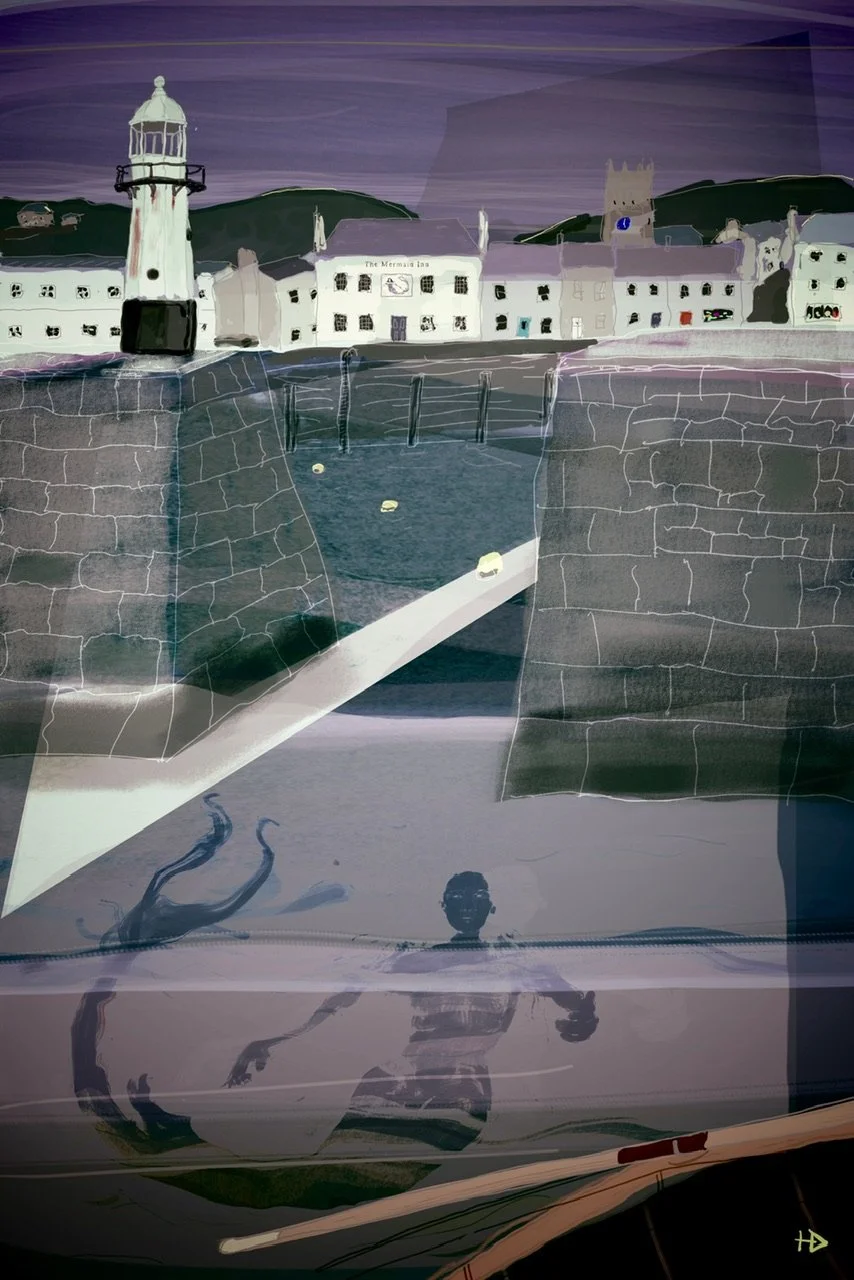 Mermaid triptych-harbour