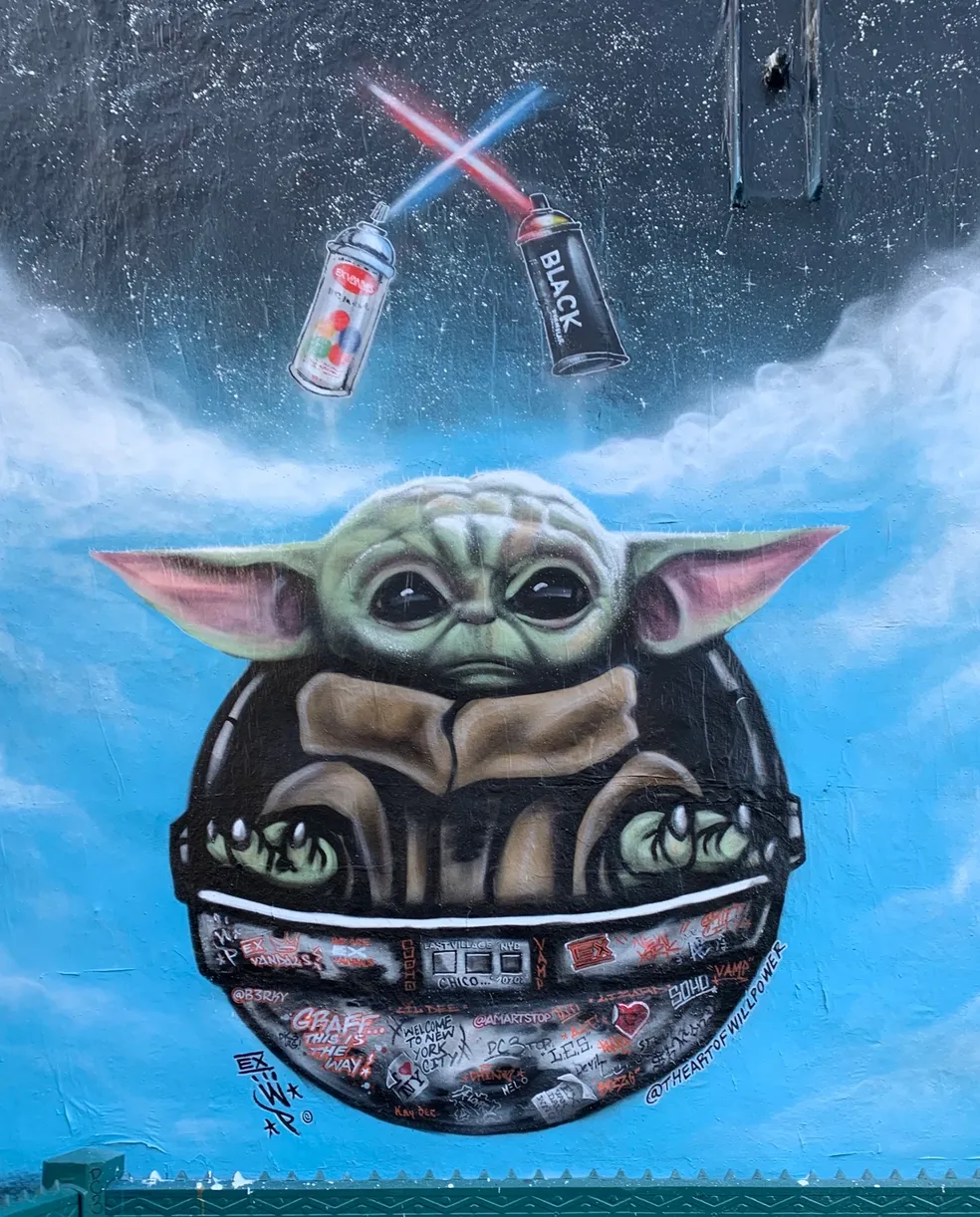 Baby Yoda Graffiti Mural | A Tribute to The Mandalorian | Will Power