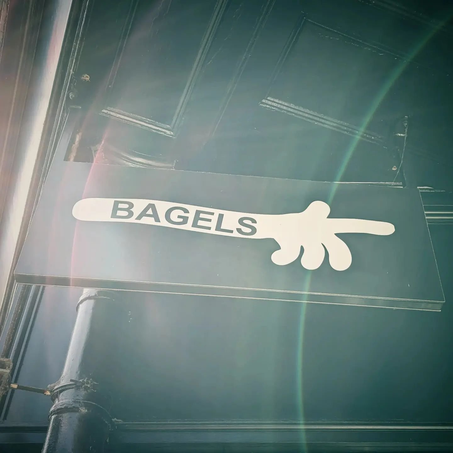 Bagels this way. 
14 Church Street, Falmouth, Cornwall.