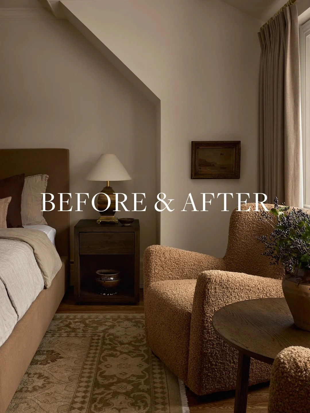 Before &amp; After: The Primary Suite at Dumfries Residence 🤎
This home offered a beautiful starting canvas, and it was a true creative pleasure to layer and refine it so it could truly shine. A before &amp; after just the way we love it: where desi