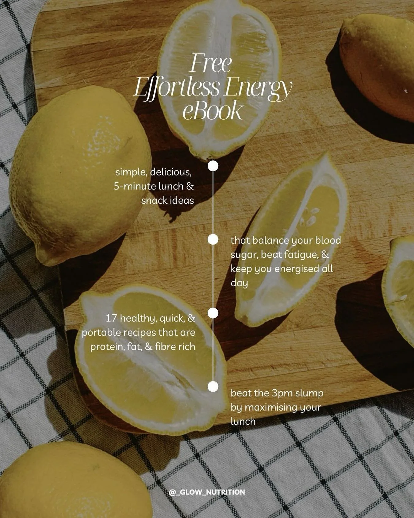 Drained by 3pm? It doesn&rsquo;t have to be that way!

My Effortless Energy eBook is your guide to simple, delicious, 5-minute lunches that balance your blood sugar, beat fatigue, and keep you energised all day💪🥑

Inside, you&rsquo;ll find:
🥗 Quic