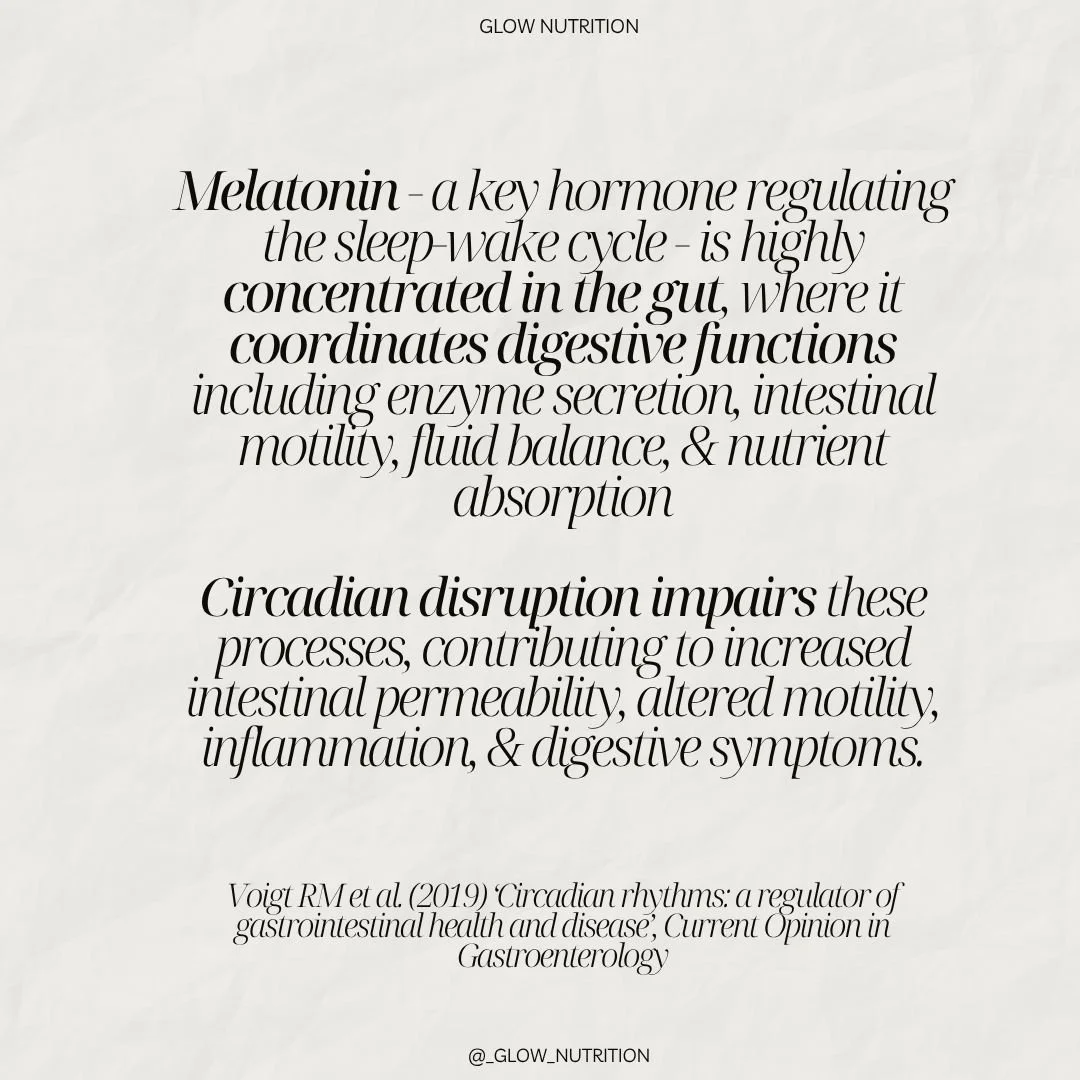 Melatonin isn&rsquo;t only a &ldquo;sleep hormone&rdquo; it plays a major role in gut physiology

The GI tract produces and uses high levels of melatonin to support digestion, motility, secretion, and nutrient absorption.

So what happens when circad