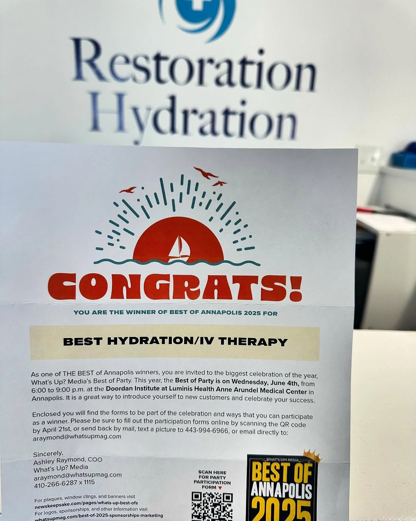 We are beyond thrilled to announce that we’ve been voted Best Hydration/IV therapy by @whatsupmags for the SECOND year in a row! 🎉 this recognition means so much to us and we couldn’t have done it without the incredible support of our co