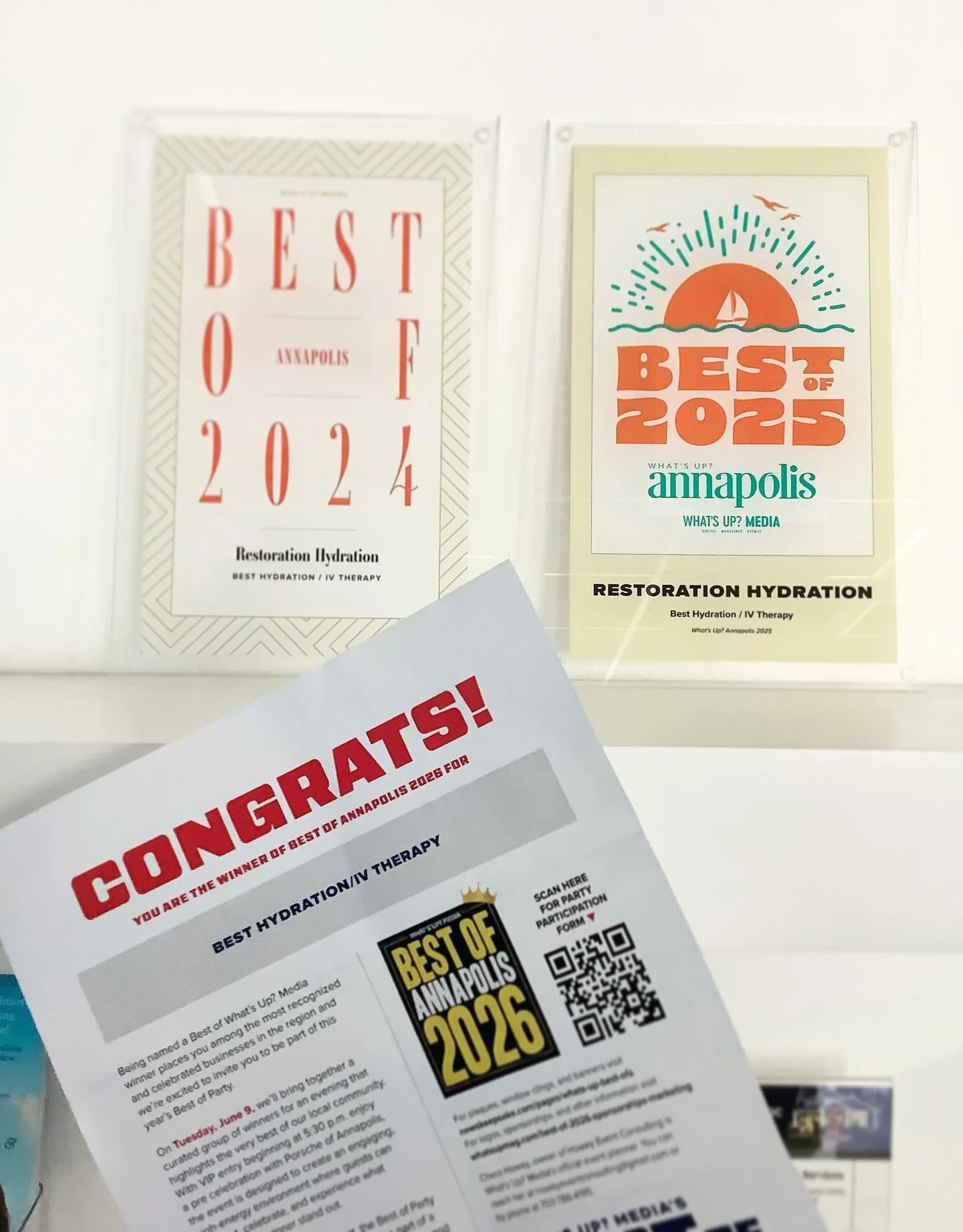 For the 3rd year in a row, we are so excited to announce that we&rsquo;ve been voted Best Hydration/IV Therapy by @whatsupmags !!👏🎉 

Every visit, every story, every step in your wellness journey matters to us. Thank you all for your support!💧💙