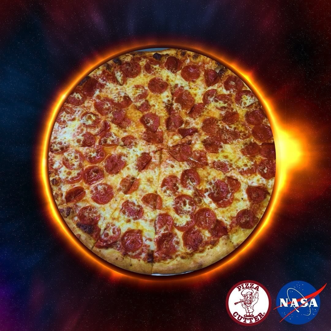 Did you hear the news? Scientists are baffled as they predict that, at 3:24 PM today, a Pizza Cutter pepperoni &amp; extra cheese will fully eclipse the sun! 

😂🍕🌕

#solareclipse #northvillemi #northvillemichigan #eatlocal #localpizza #lol #pizza