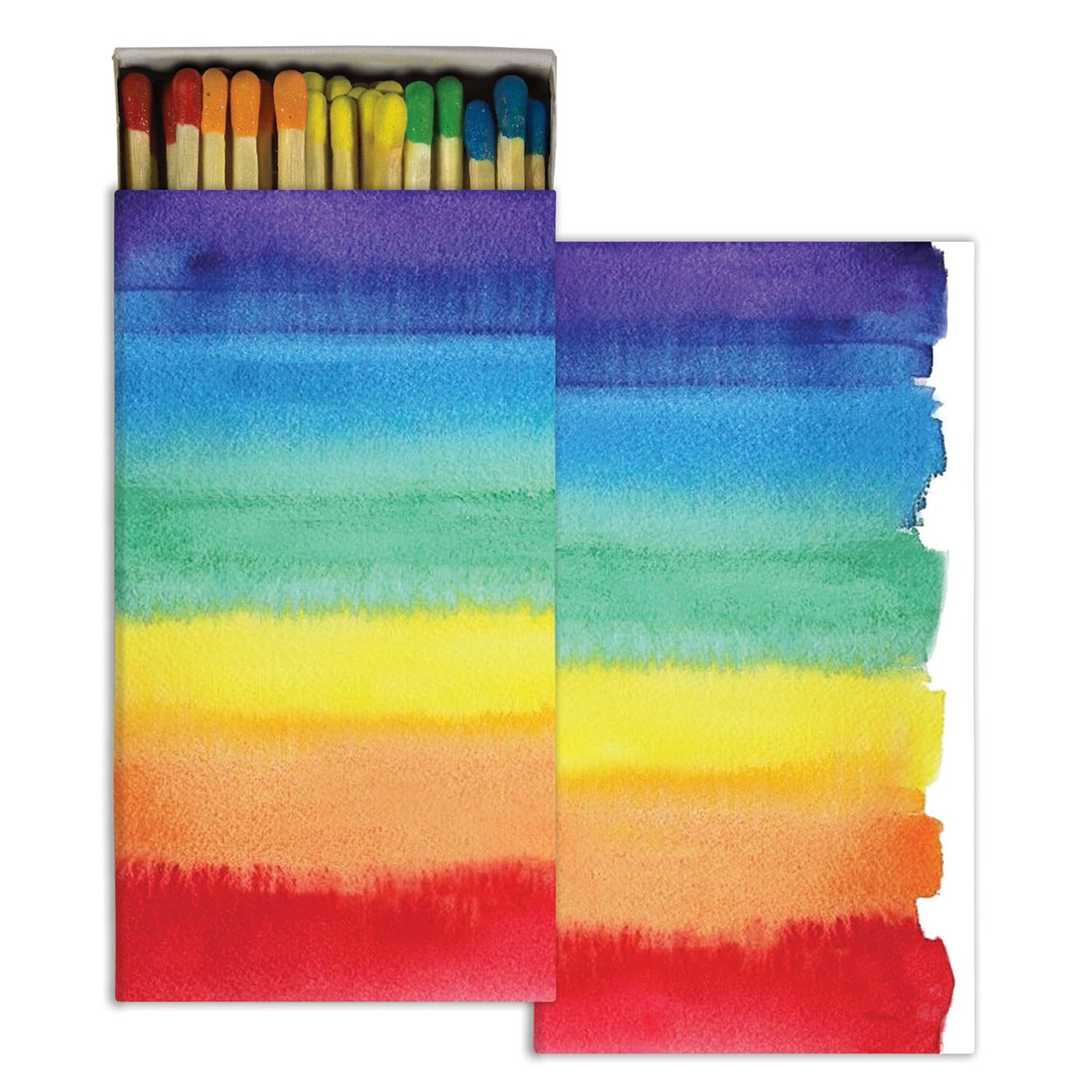 Set of 20 Watercolor Rainbow Matchbooks