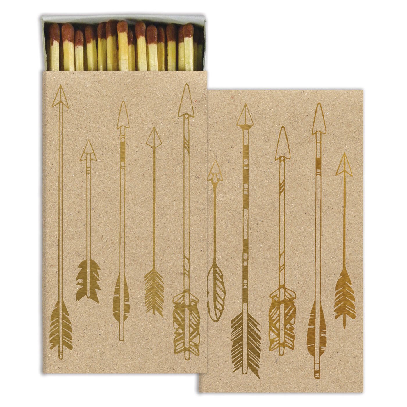 Set of 20 Gold Foil Arrows Matchbooks