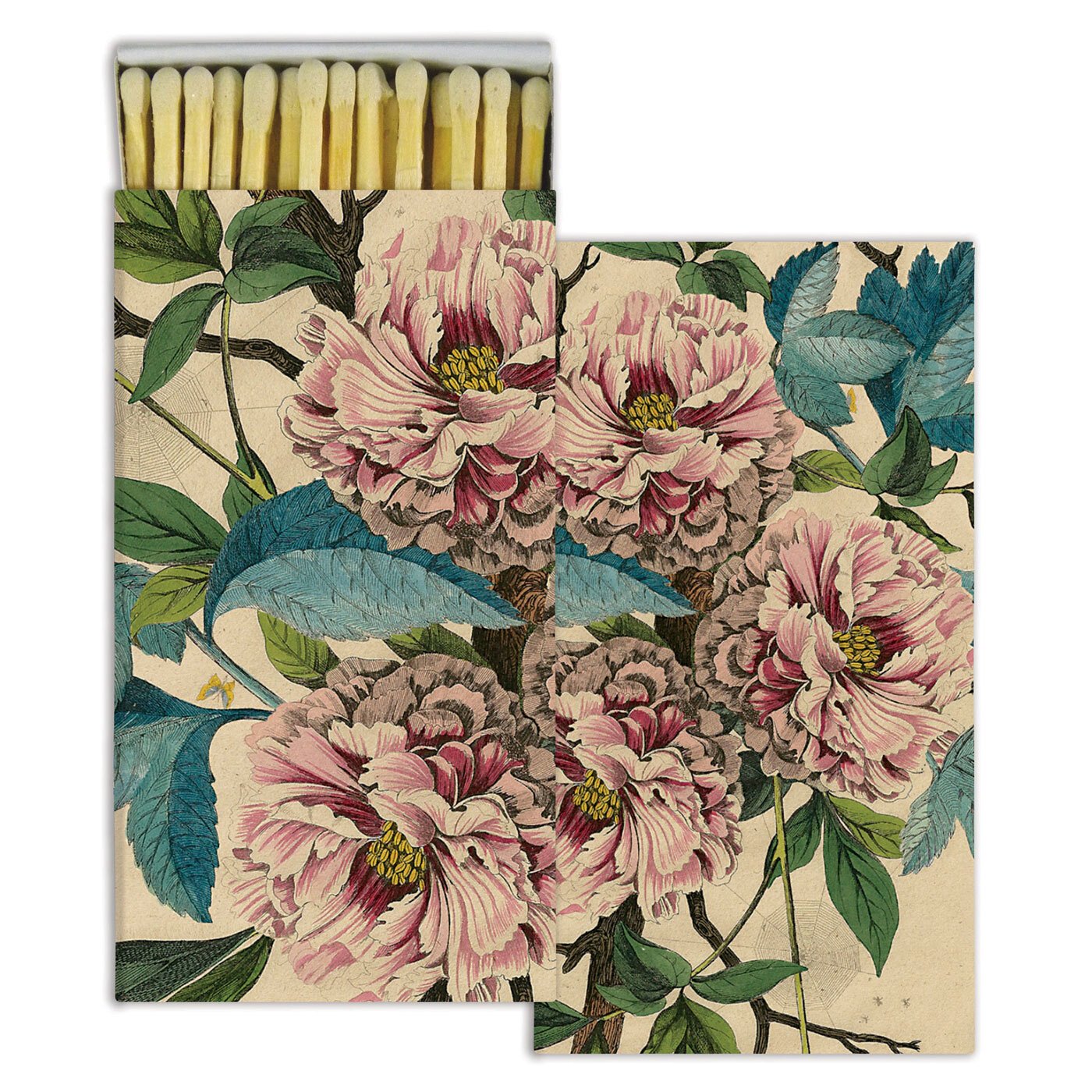 Set of 20 Floral French Peony Matchbooks