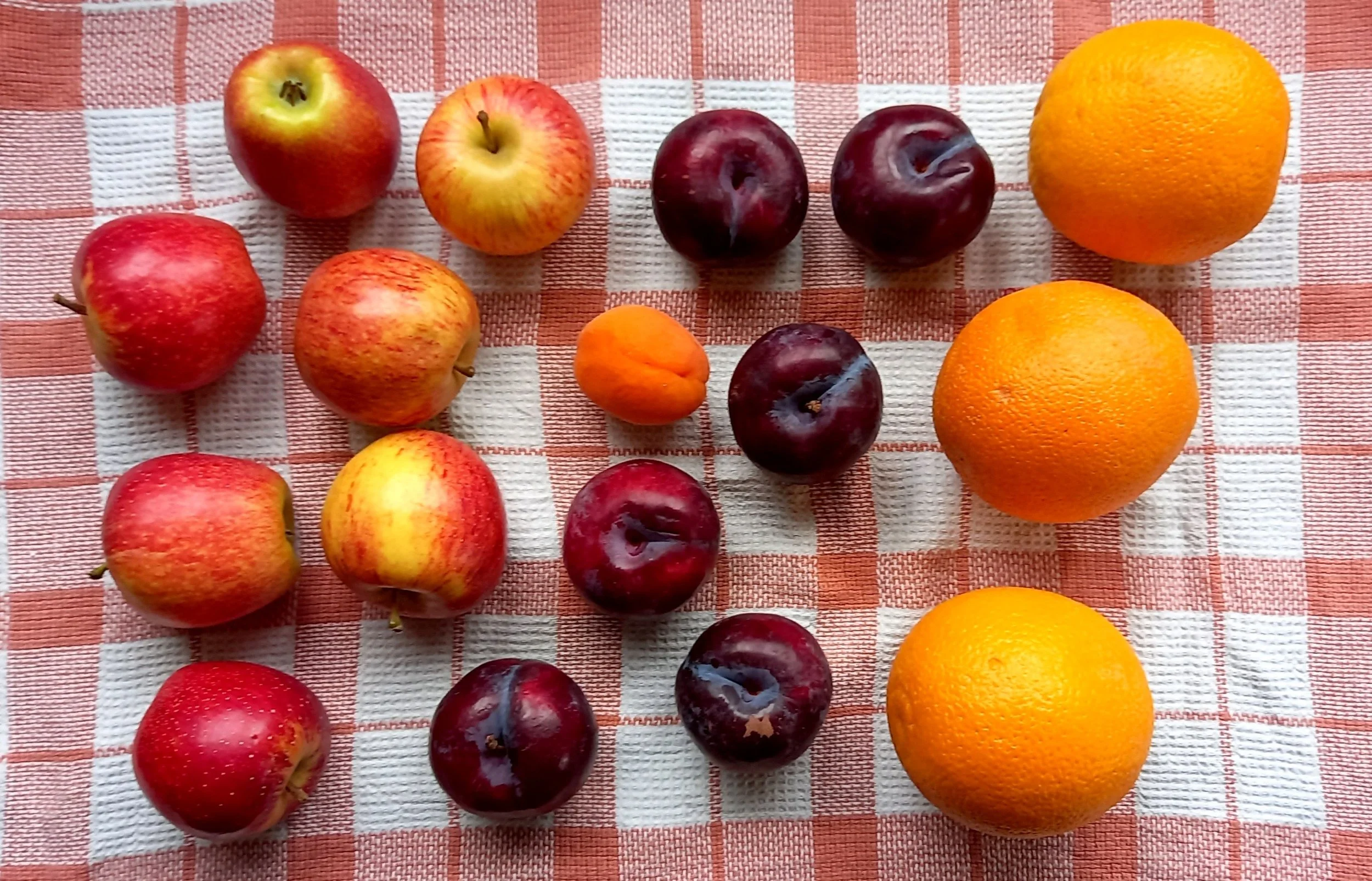 Washed fruit from the garden