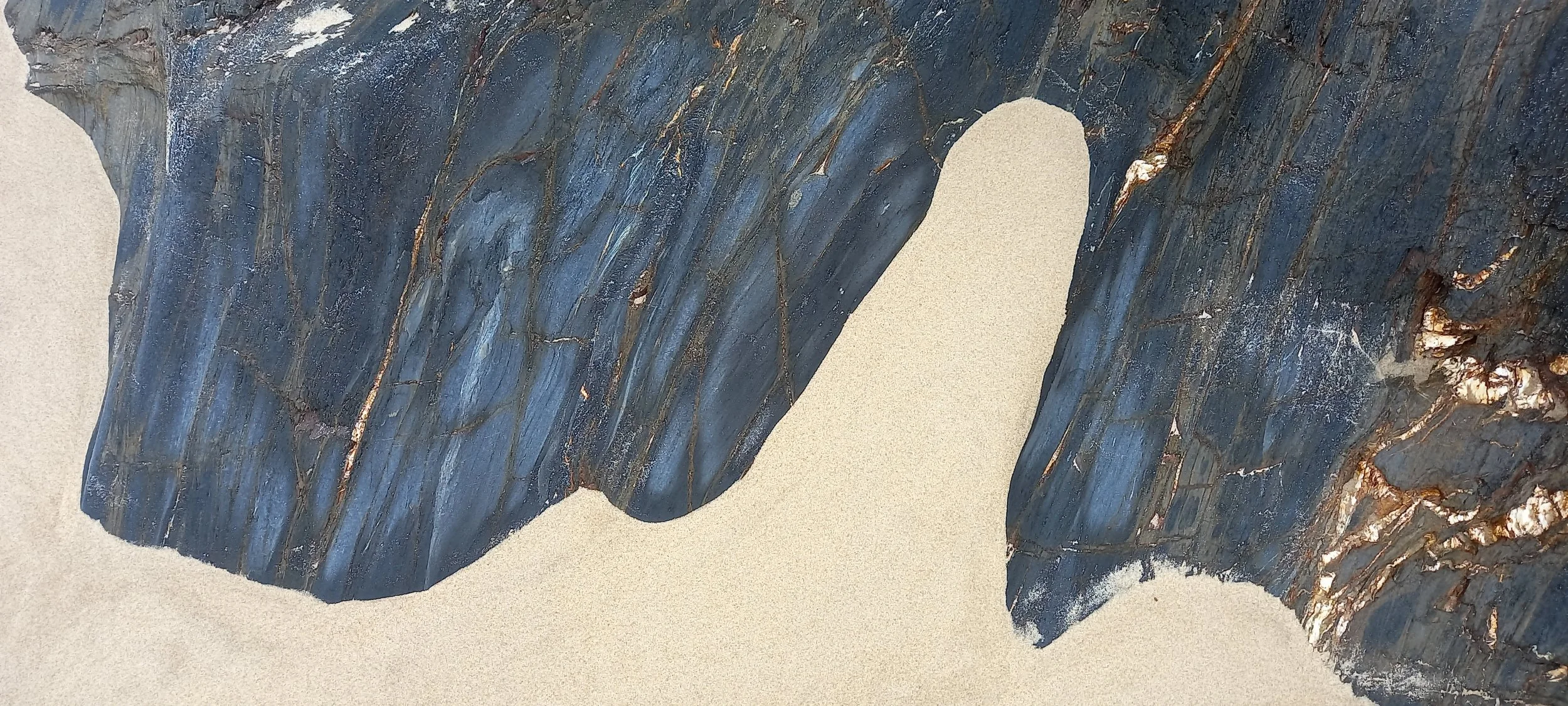 Where rock meets sand . . .  between Seafield and Tara Cove beaches in Co. Wexford