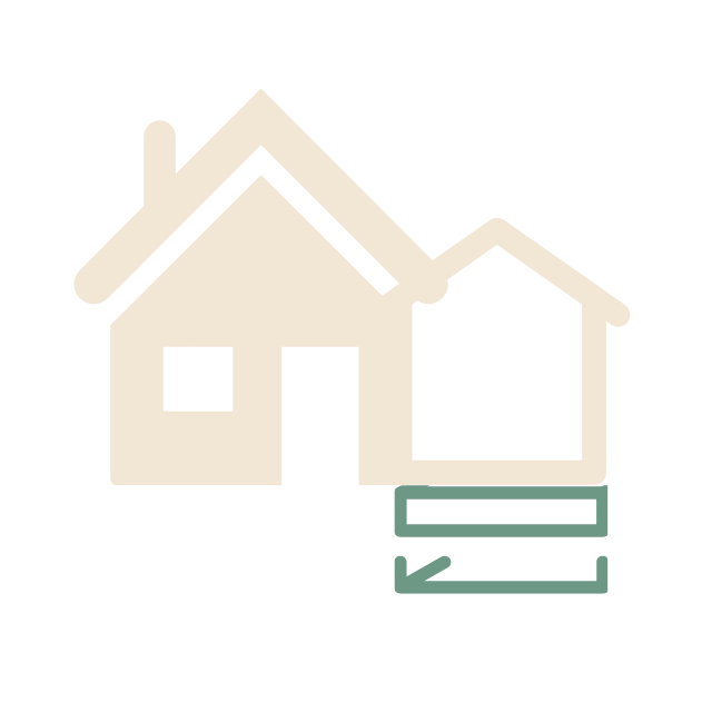 icône agrandissement de maison sur fondation