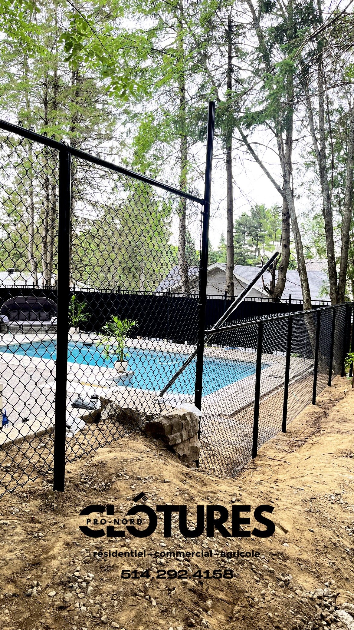 clôture en mailles de chaînes pour piscine