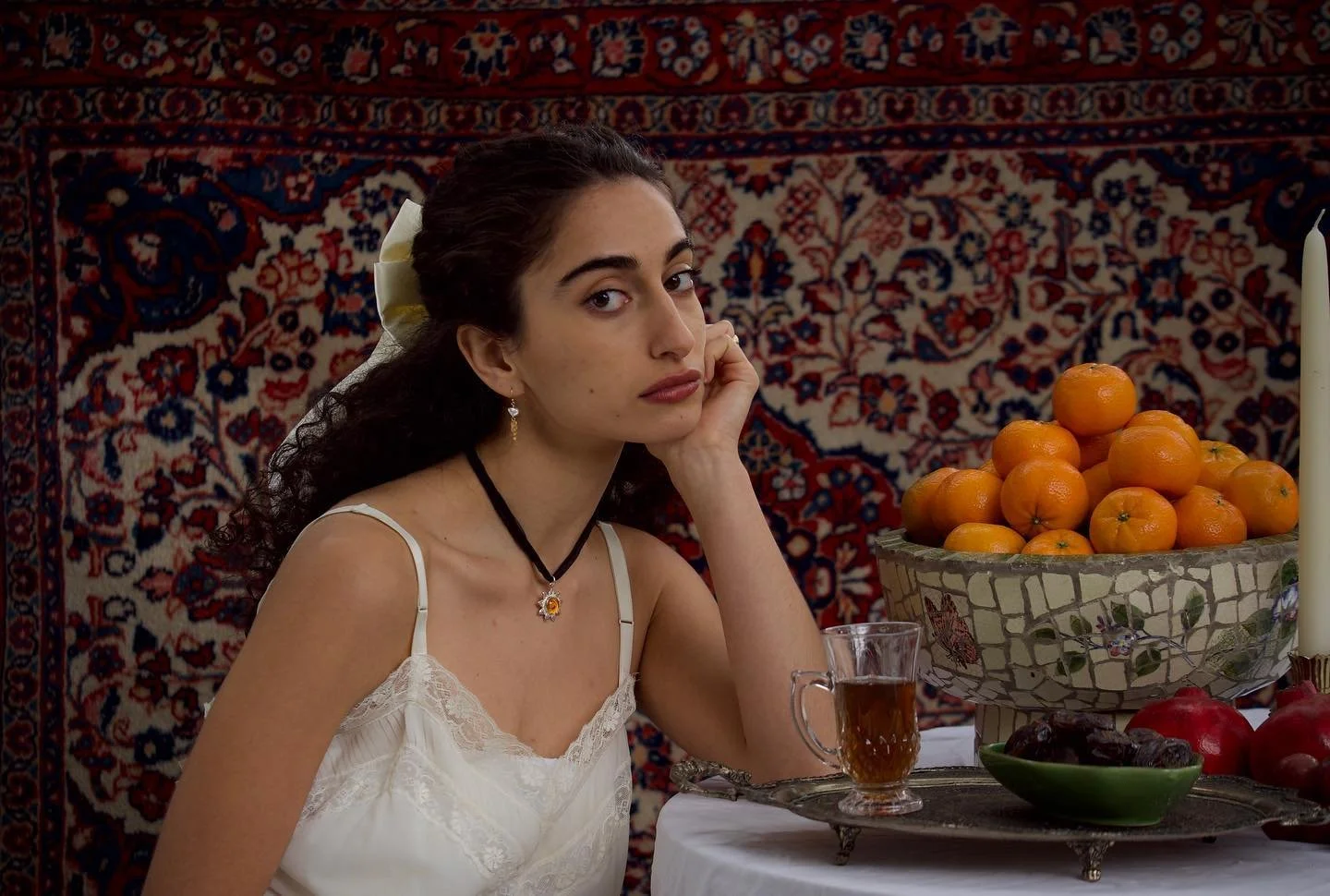 A recreation of Layla awaiting her Beloved.
Some sources say that the Arabian love story of Layla&amp;Majnun was the inspiration for Romeo&amp;Juliet.
In ancient Arabian and Persian poetry, the object of one&rsquo;s love could be human or Divine and 