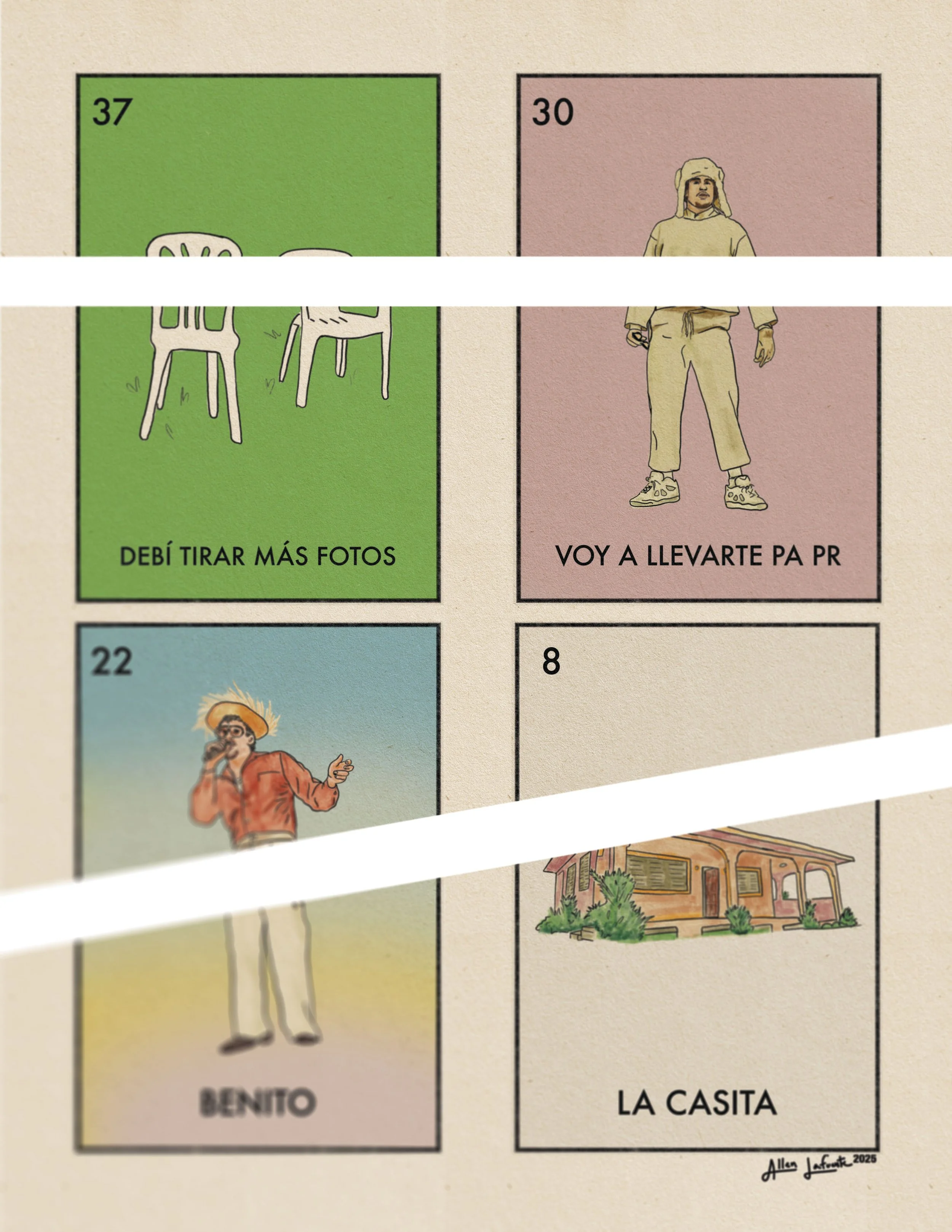 Bad Bunny loteria art print