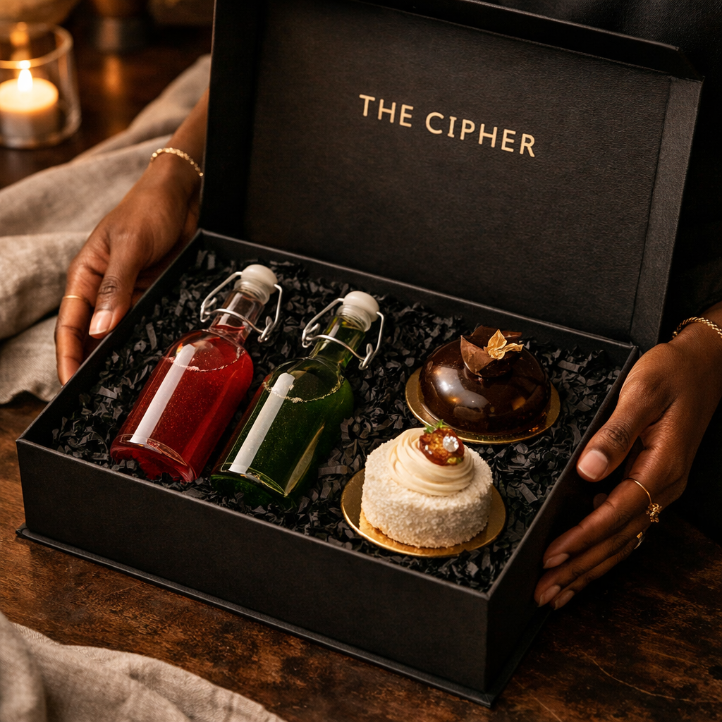 Luxurious gift with decadent treats.png