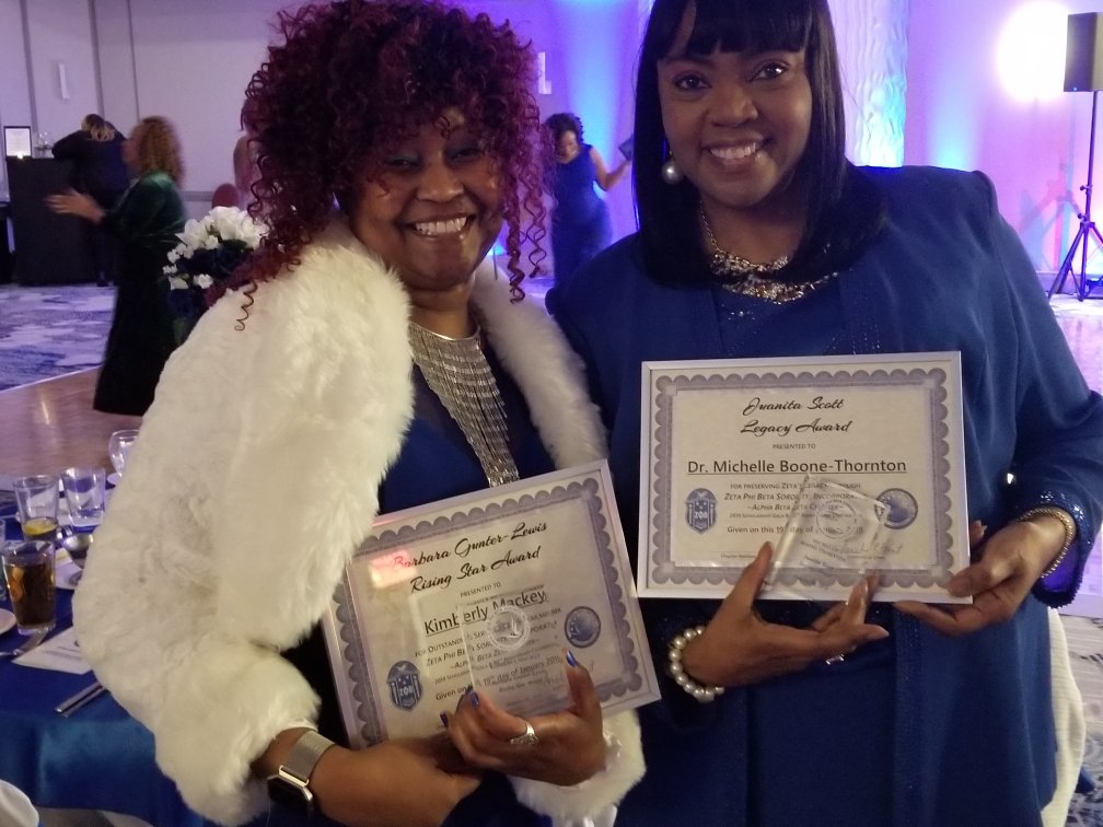 Dr. Boone-Thornton has been a member of Zeta Phi Beta Sorority Incorporated, Alpha Beta Zeta Chapter, Newport News-Hampton for 22 years.She has served as the sorority's resident, Parlimentarian, Ways & Means Chair, Public Relations Chair and recevied